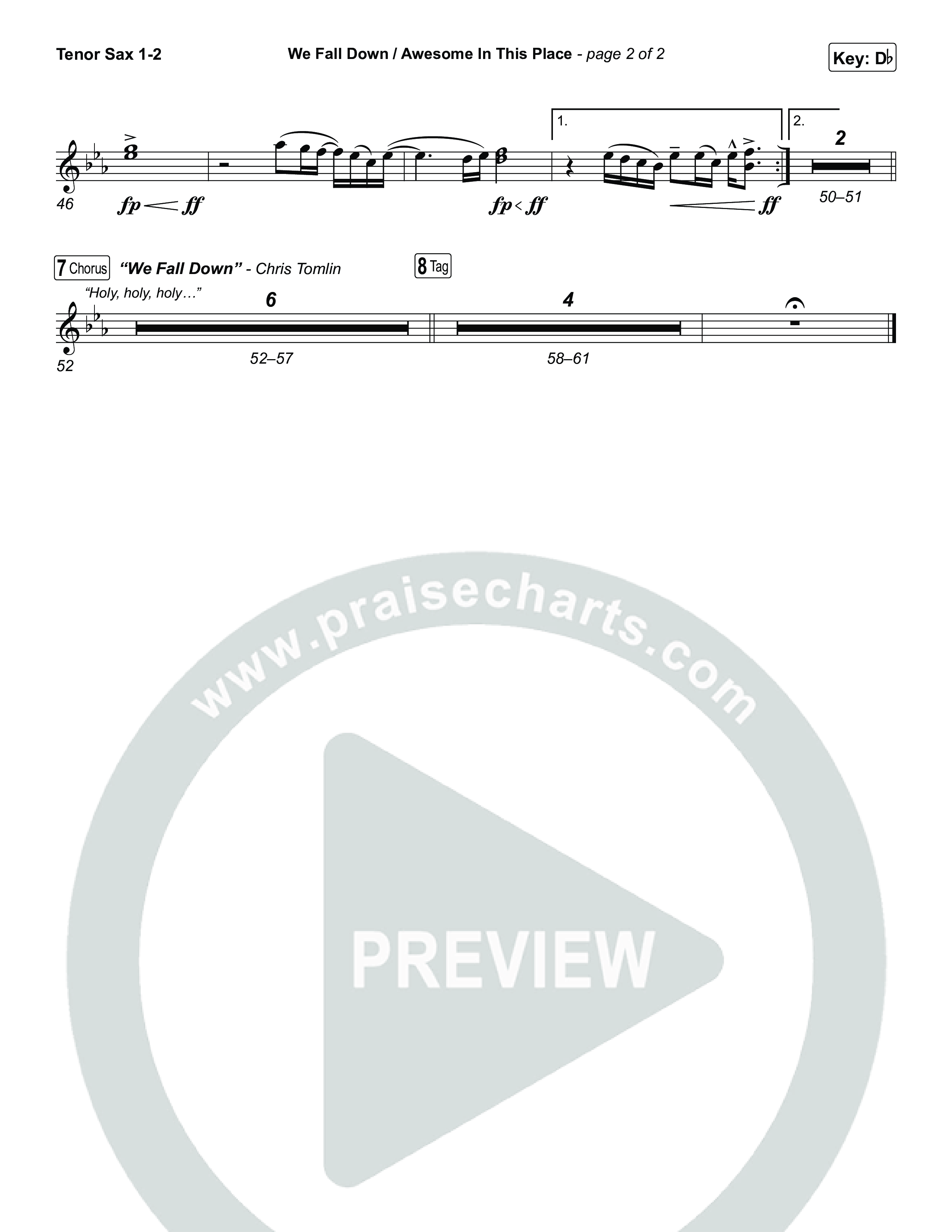 We Fall Down / Awesome In This Place (Live) Sax Pack (Worship Circle / Meredith Andrews)