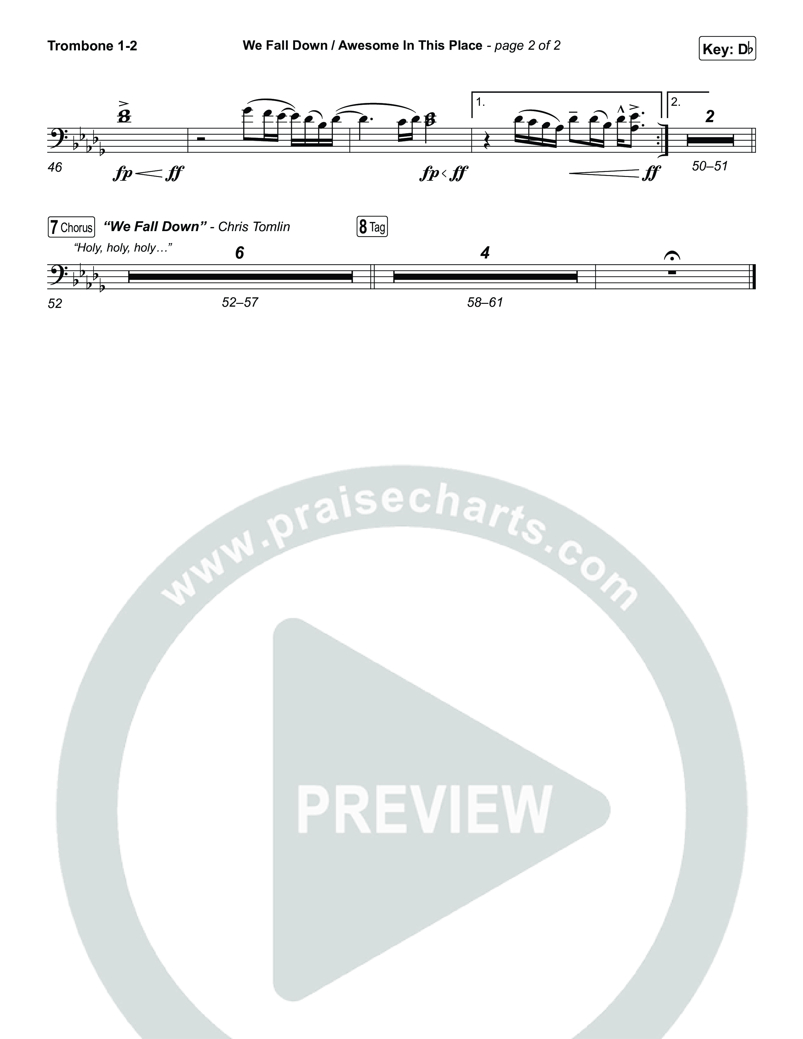 We Fall Down / Awesome In This Place (Live) Trombone 1,2 (Worship Circle / Meredith Andrews)