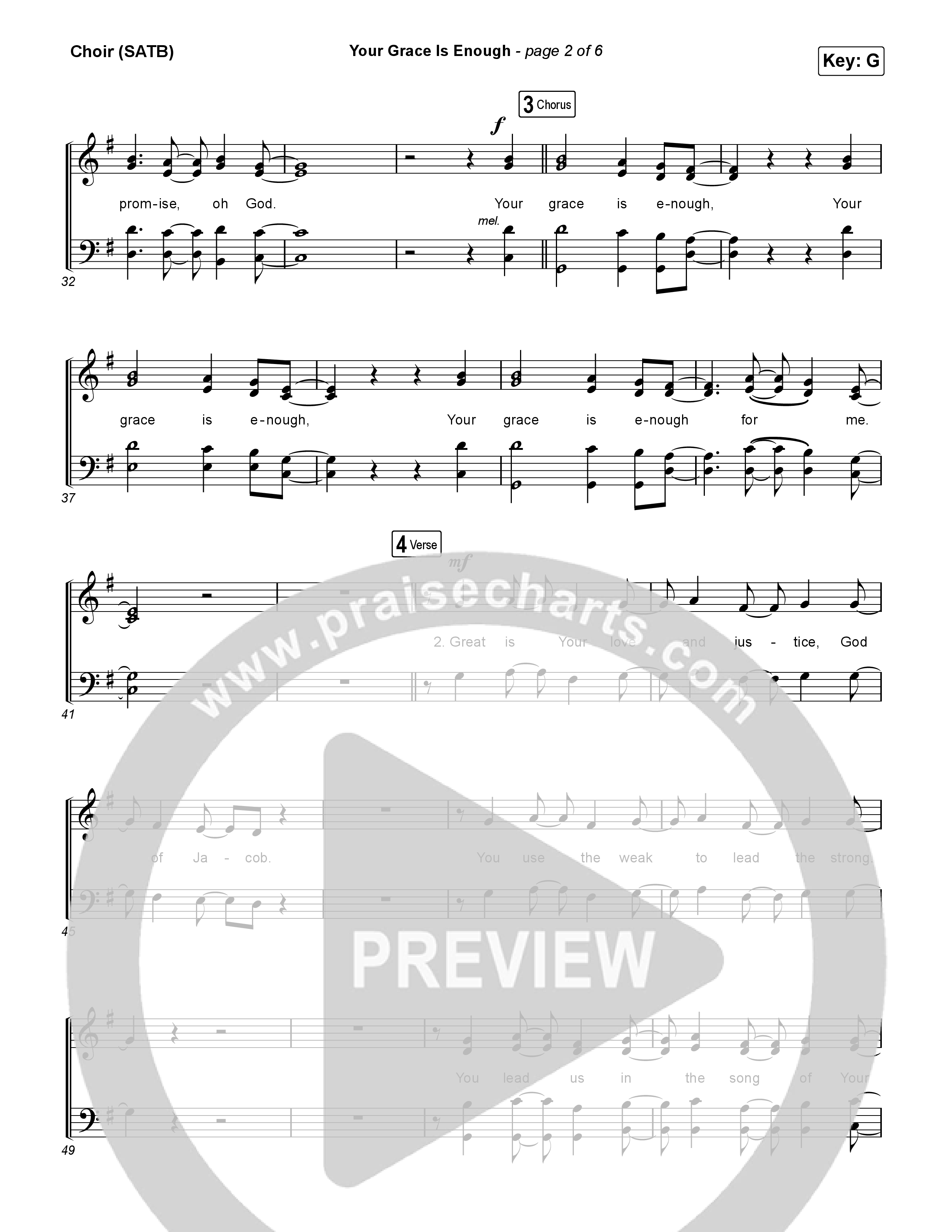 Your Grace Is Enough (Live) Choir Sheet (SATB) (Worship Circle / Matt Maher)