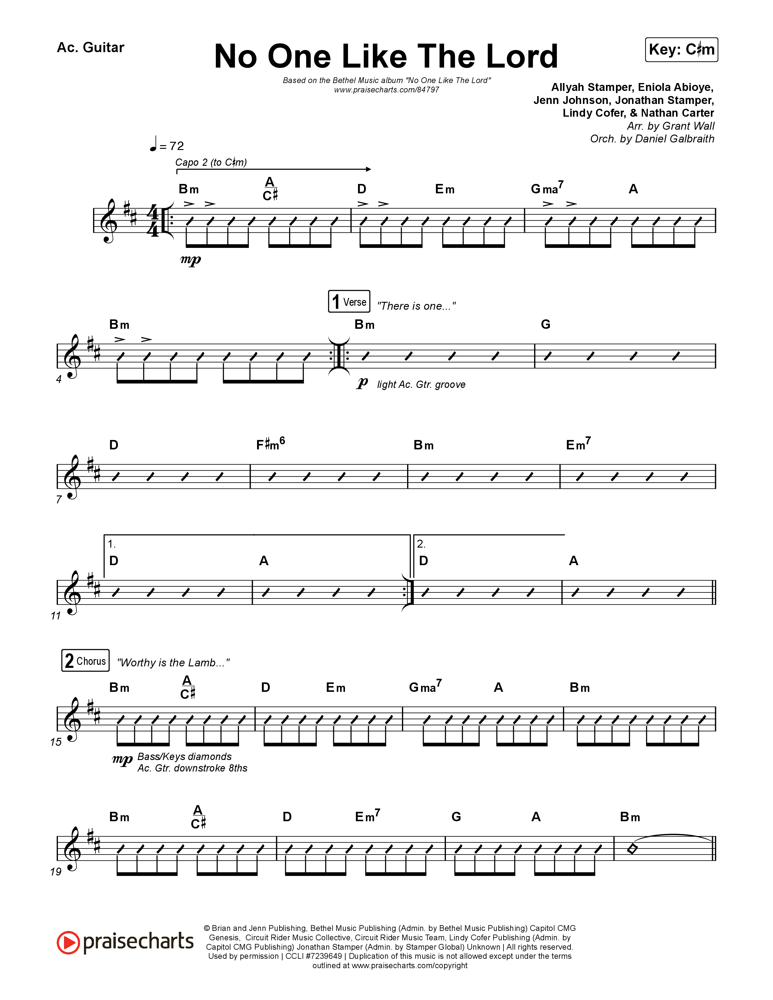 No One Like The Lord (Live) Acoustic Guitar (Bethel Music / Jenn Johnson)