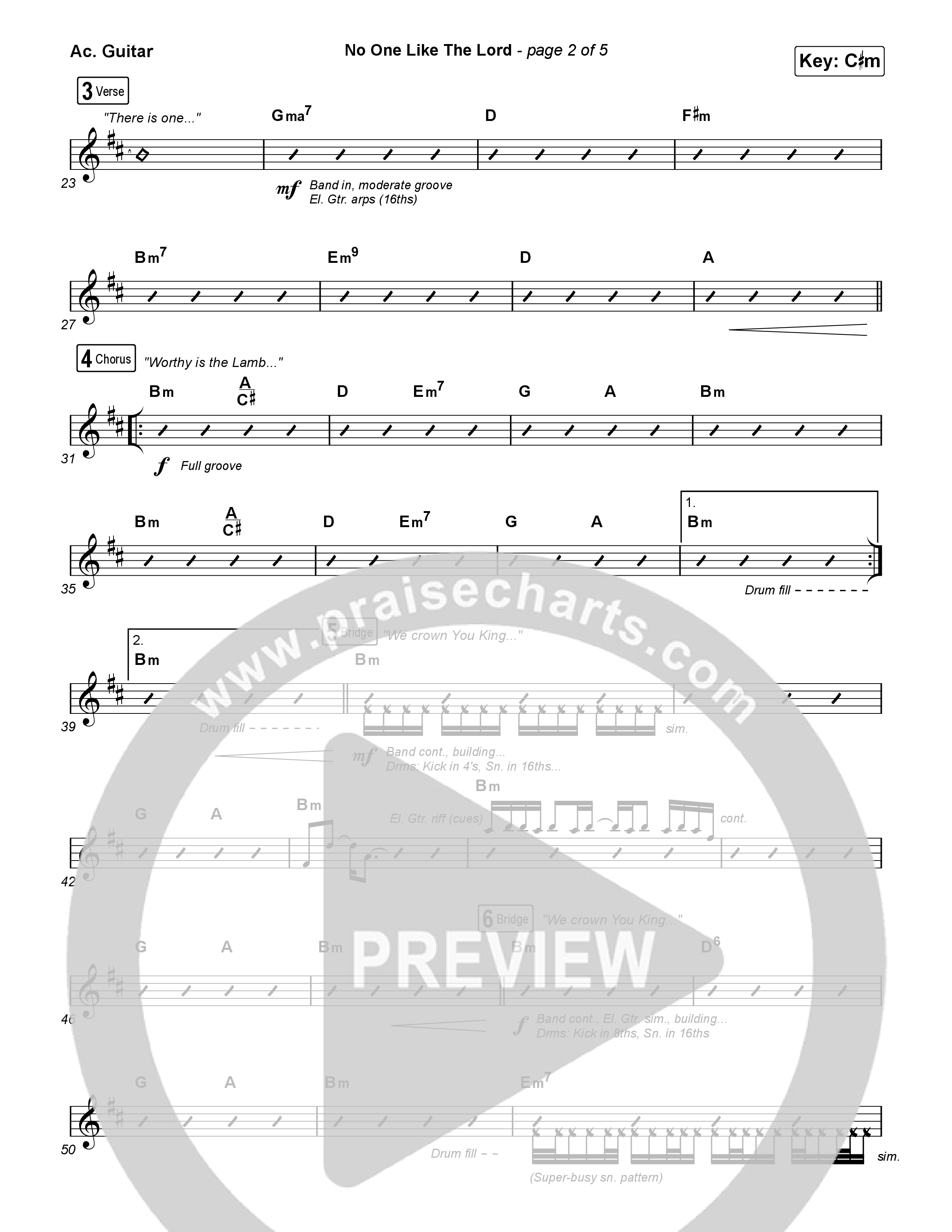 No One Like The Lord (Live) Acoustic Guitar (Bethel Music / Jenn Johnson)