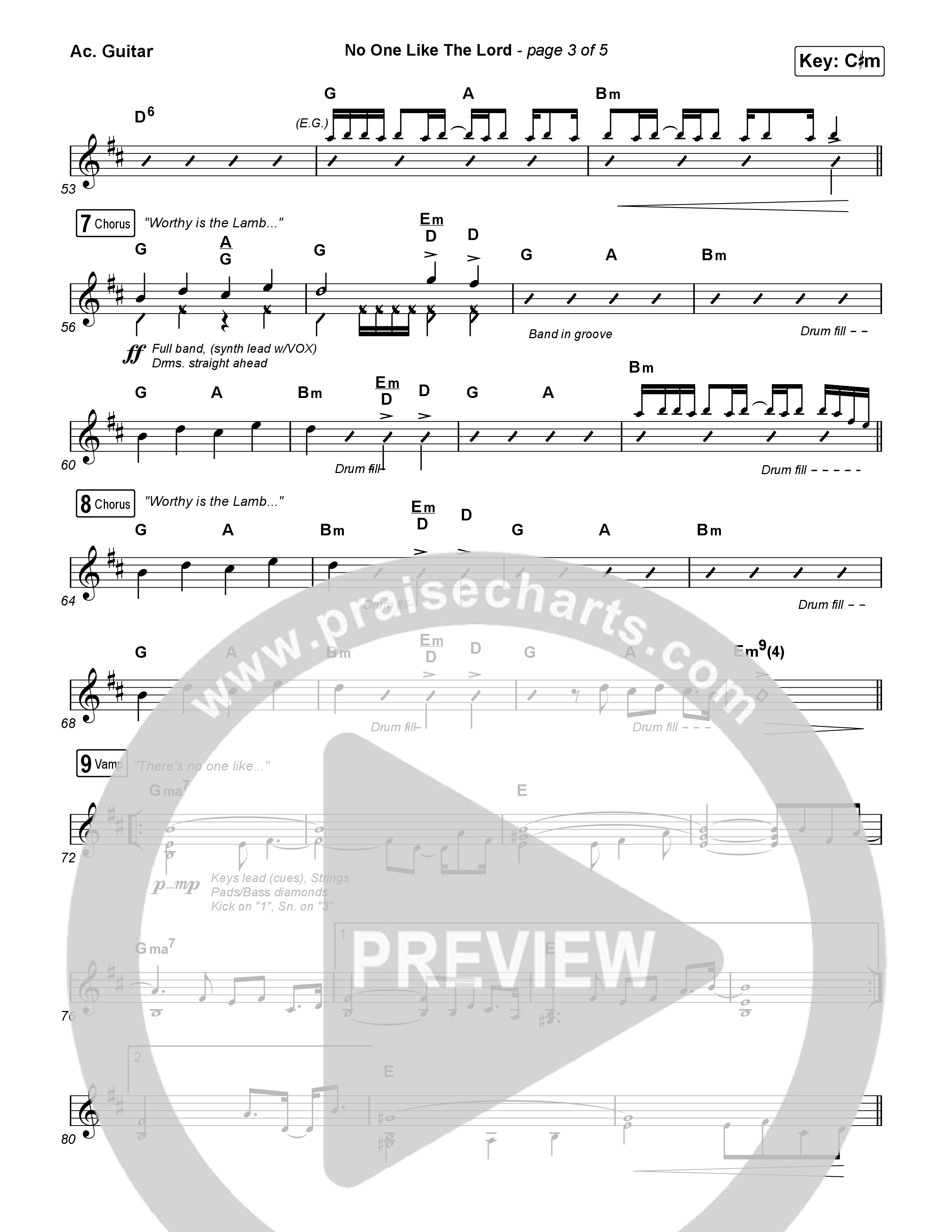 No One Like The Lord (Live) Acoustic Guitar (Bethel Music / Jenn Johnson)