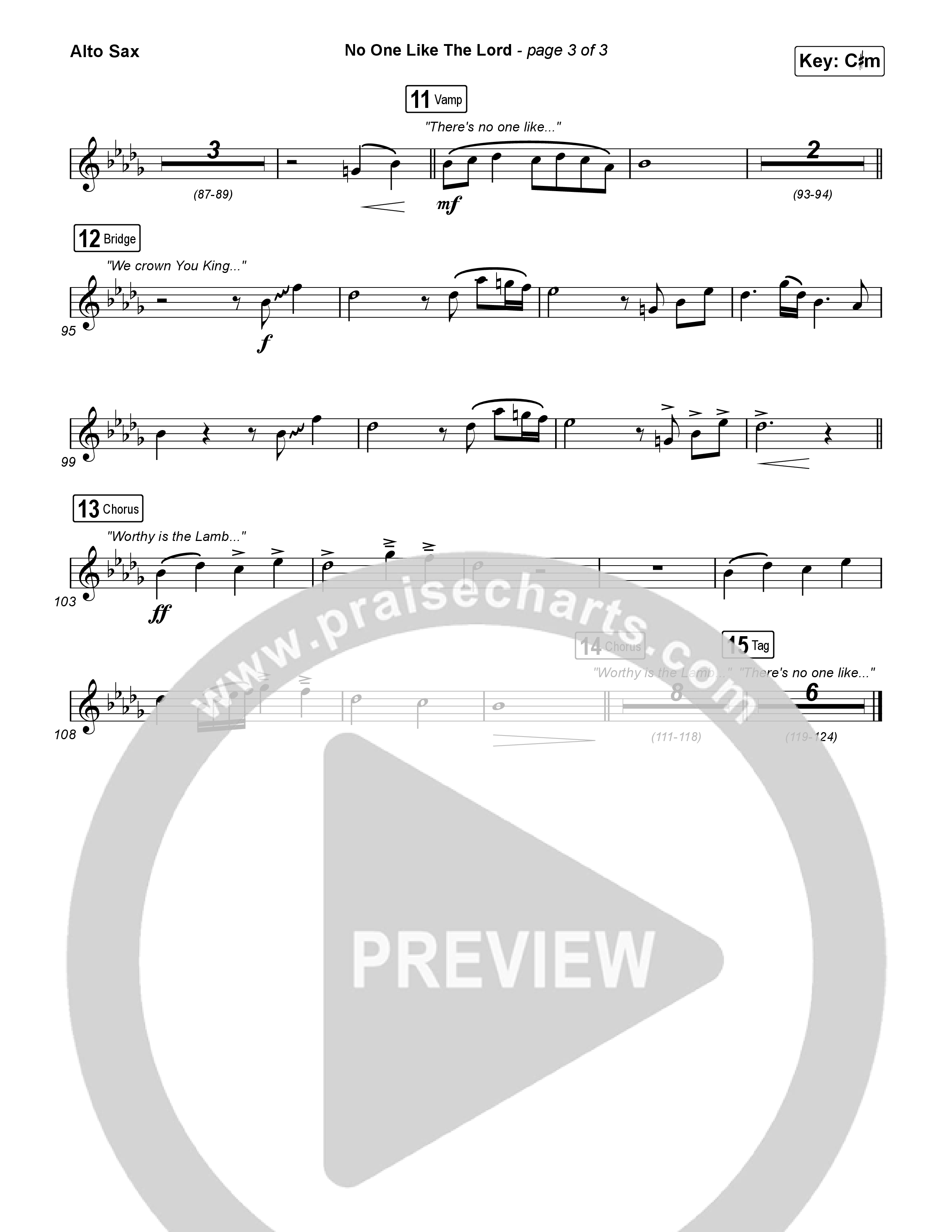 No One Like The Lord (Live) Sax Pack (Bethel Music / Jenn Johnson)