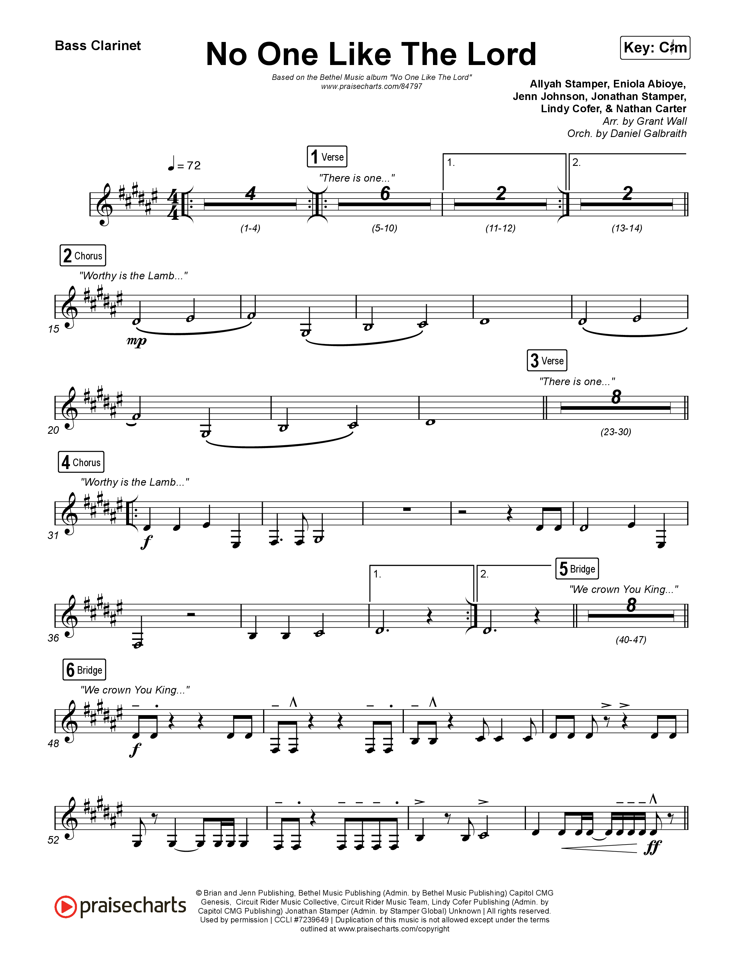 No One Like The Lord (Live) Bass Clarinet (Bethel Music / Jenn Johnson)