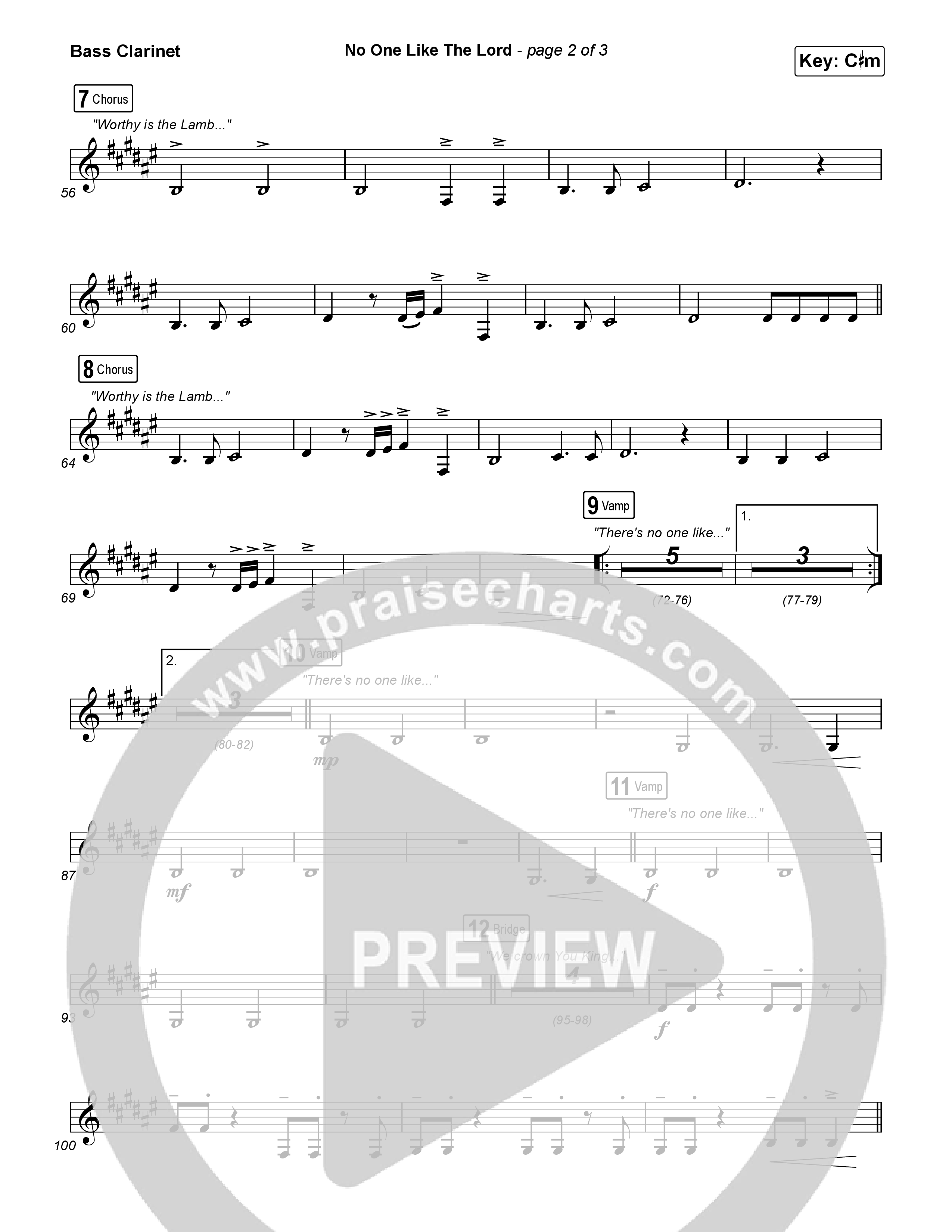 No One Like The Lord (Live) Bass Clarinet (Bethel Music / Jenn Johnson)