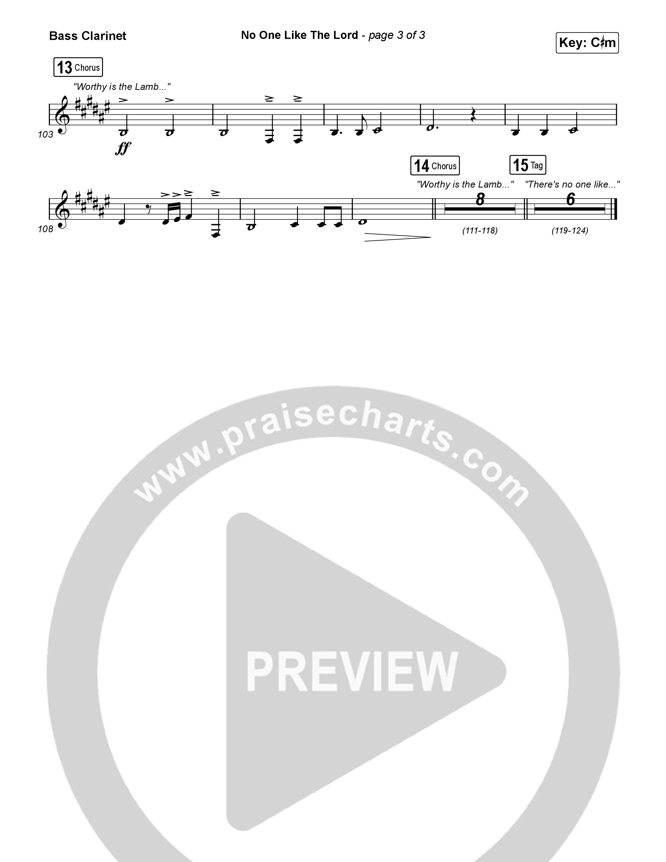 No One Like The Lord (Live) Bass Clarinet (Bethel Music / Jenn Johnson)