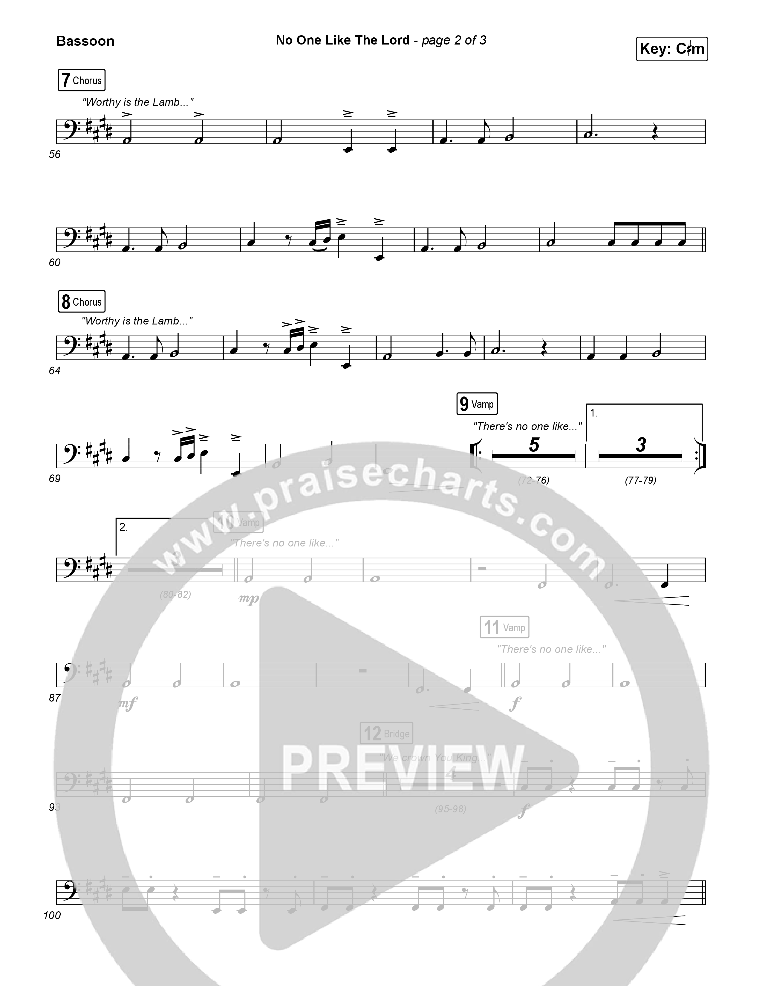 No One Like The Lord (Live) Bassoon (Bethel Music / Jenn Johnson)