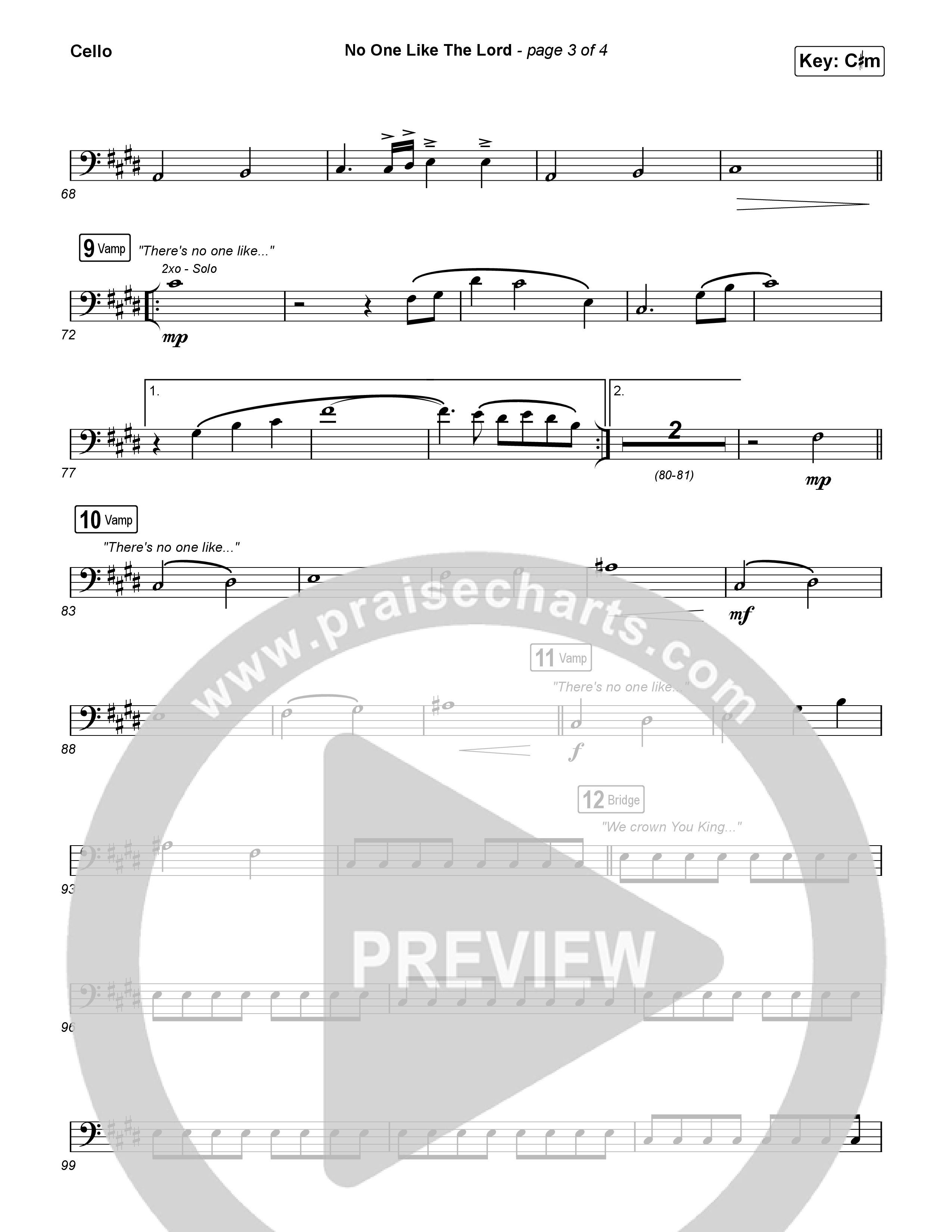 No One Like The Lord (Live) Cello (Bethel Music / Jenn Johnson)