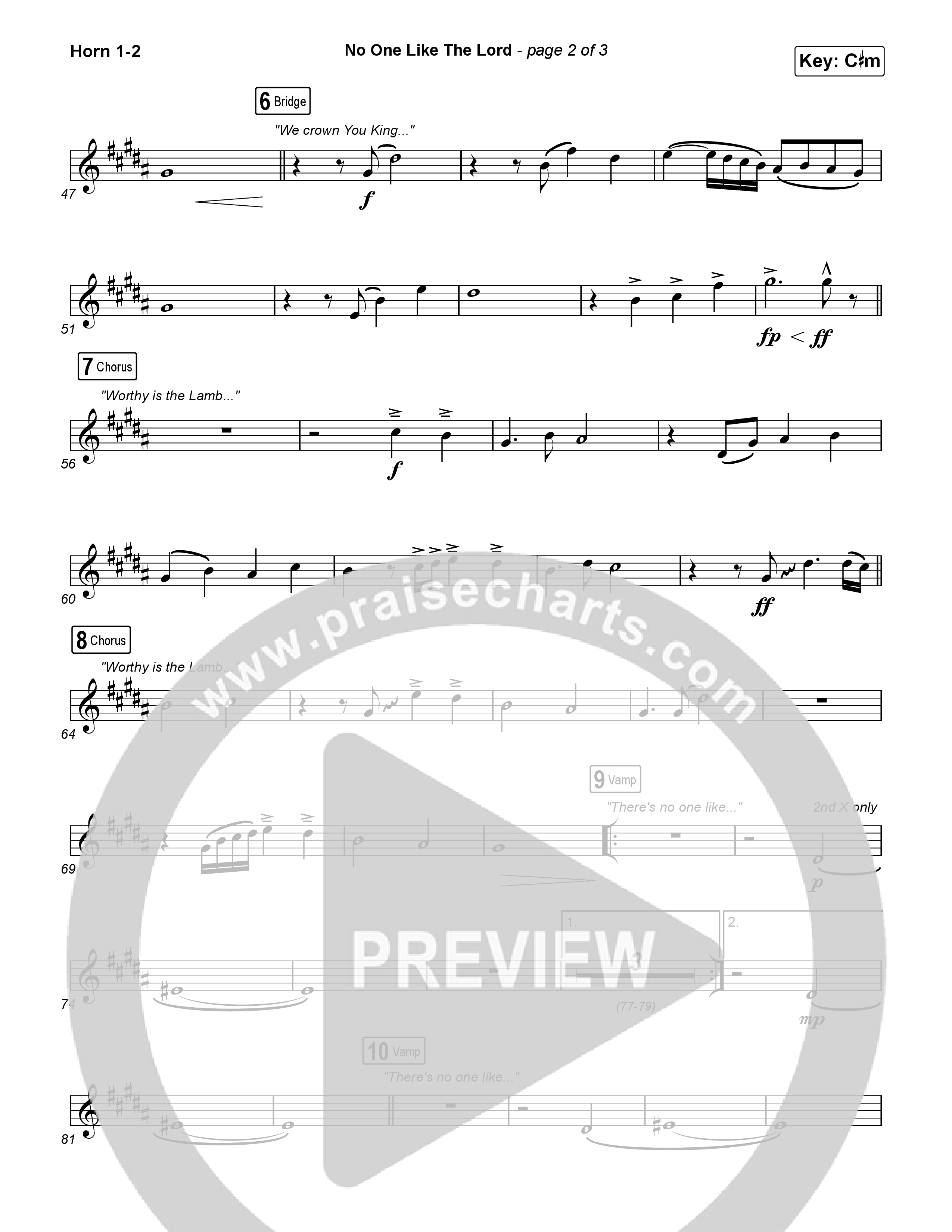 No One Like The Lord (Live) French Horn 1,2 (Bethel Music / Jenn Johnson)