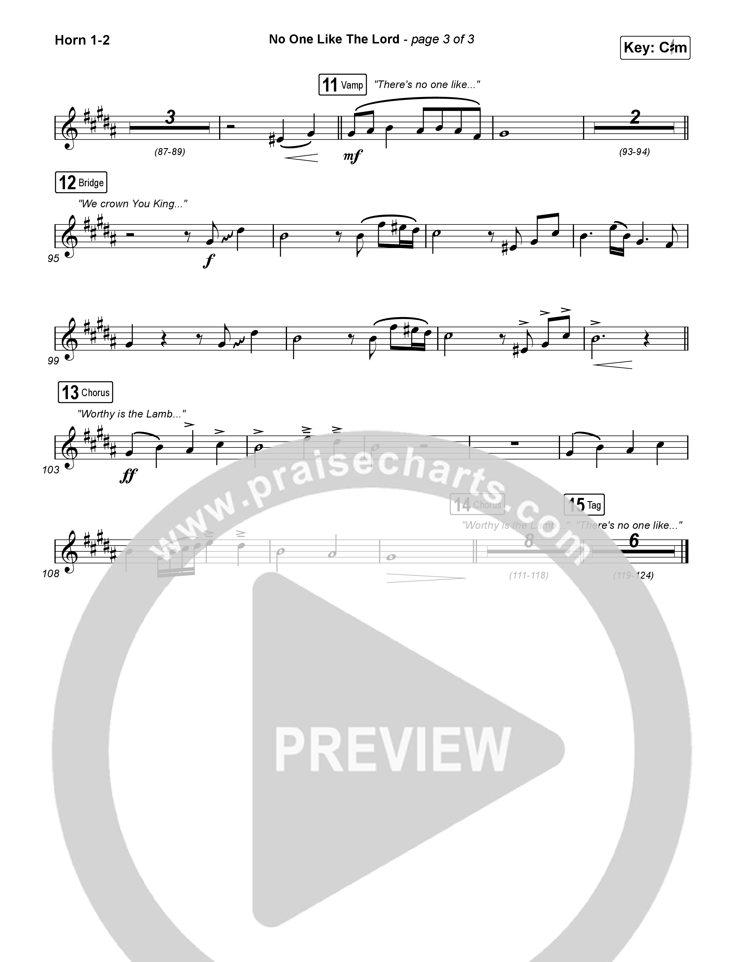 No One Like The Lord (Live) French Horn 1,2 (Bethel Music / Jenn Johnson)