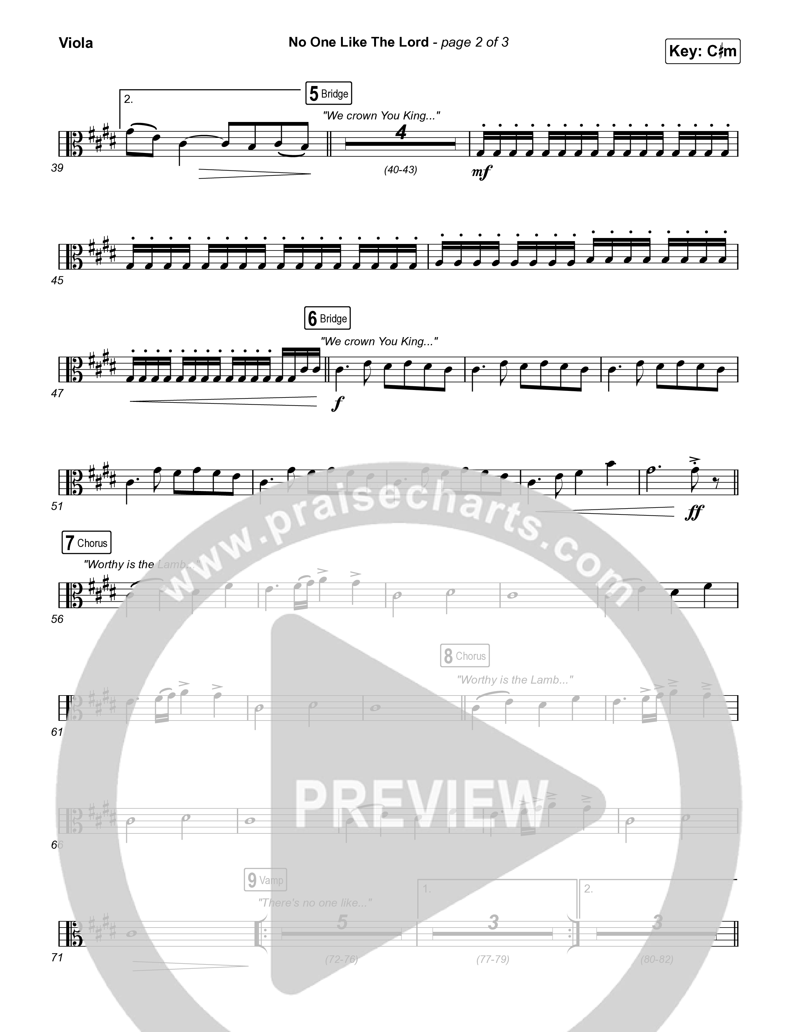 No One Like The Lord (Live) Viola (Bethel Music / Jenn Johnson)