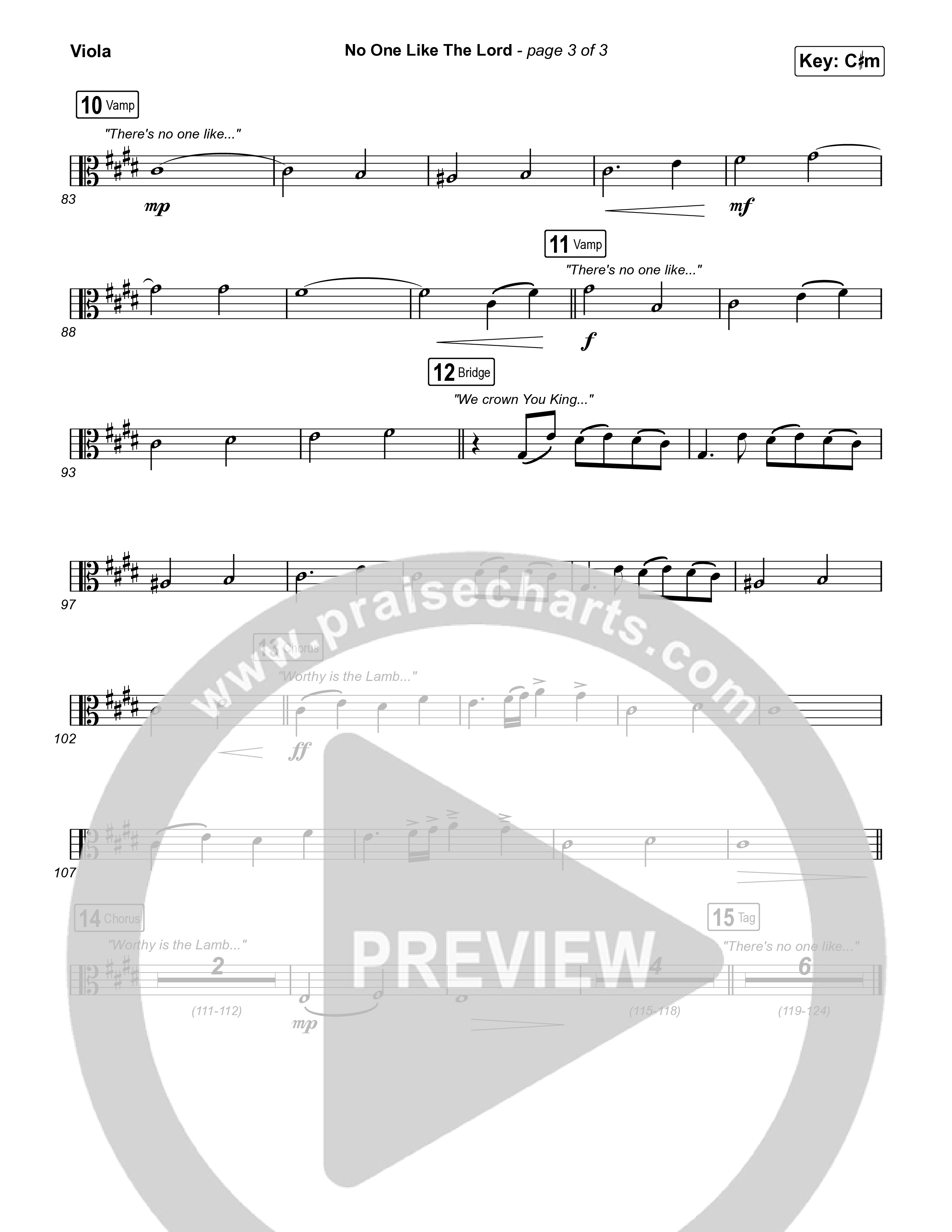 No One Like The Lord (Live) Viola (Bethel Music / Jenn Johnson)