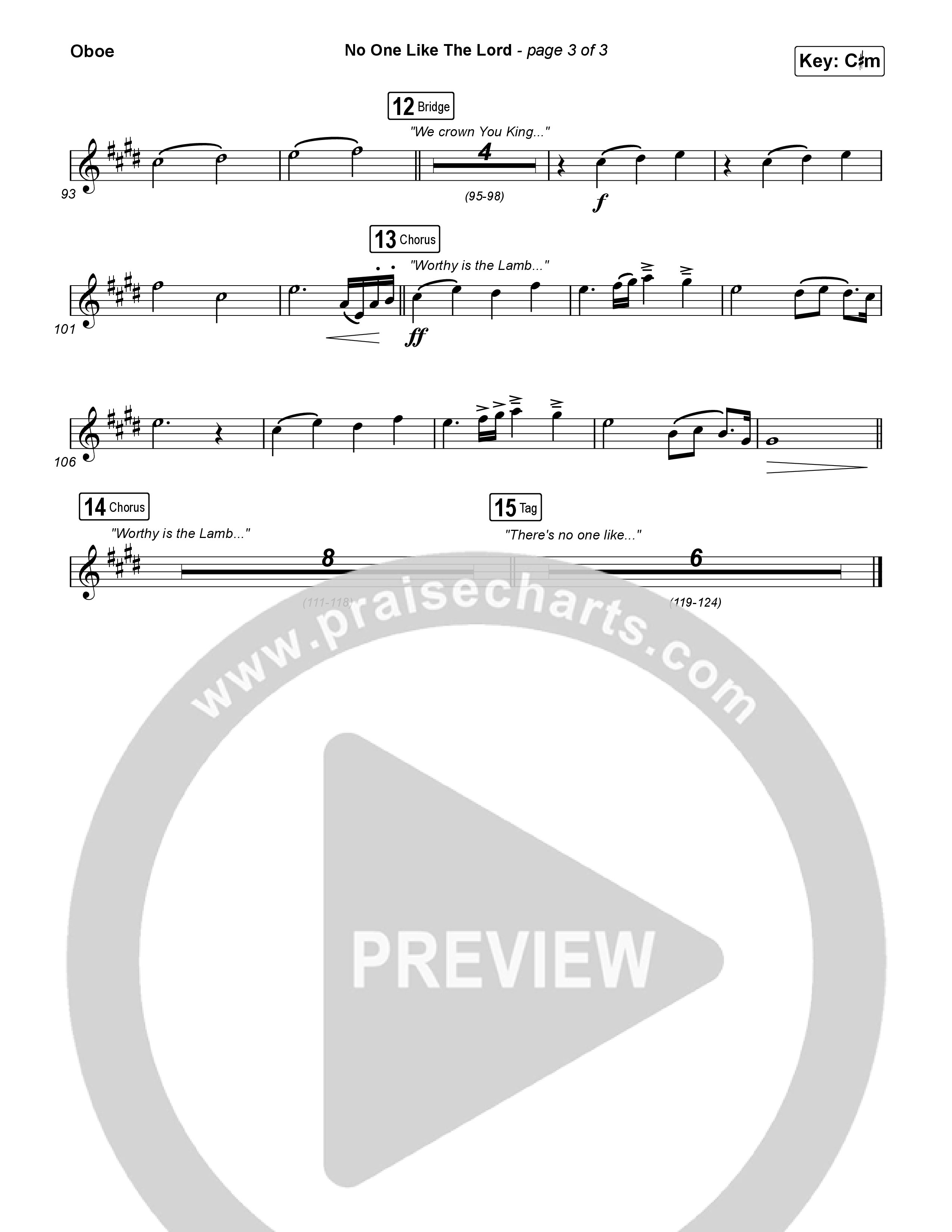 No One Like The Lord (Live) Oboe (Bethel Music / Jenn Johnson)