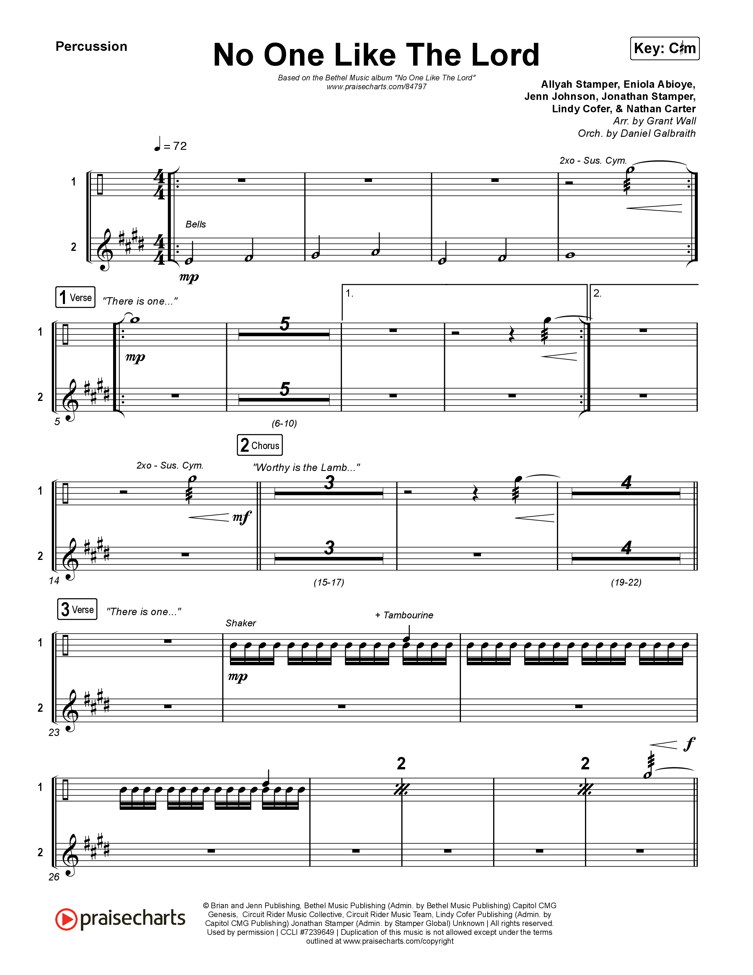 No One Like The Lord (Live) Percussion (Bethel Music / Jenn Johnson)