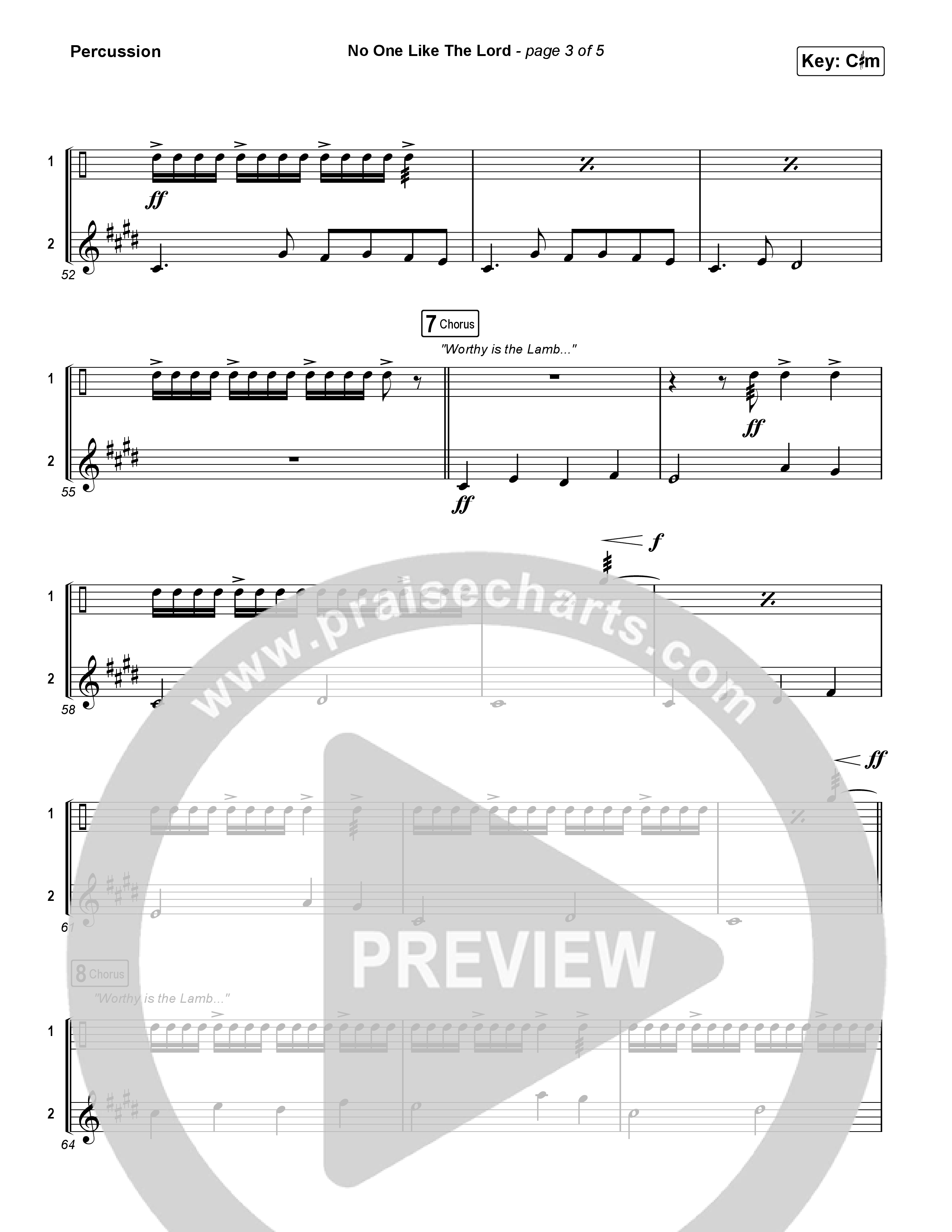 No One Like The Lord (Live) Percussion (Bethel Music / Jenn Johnson)