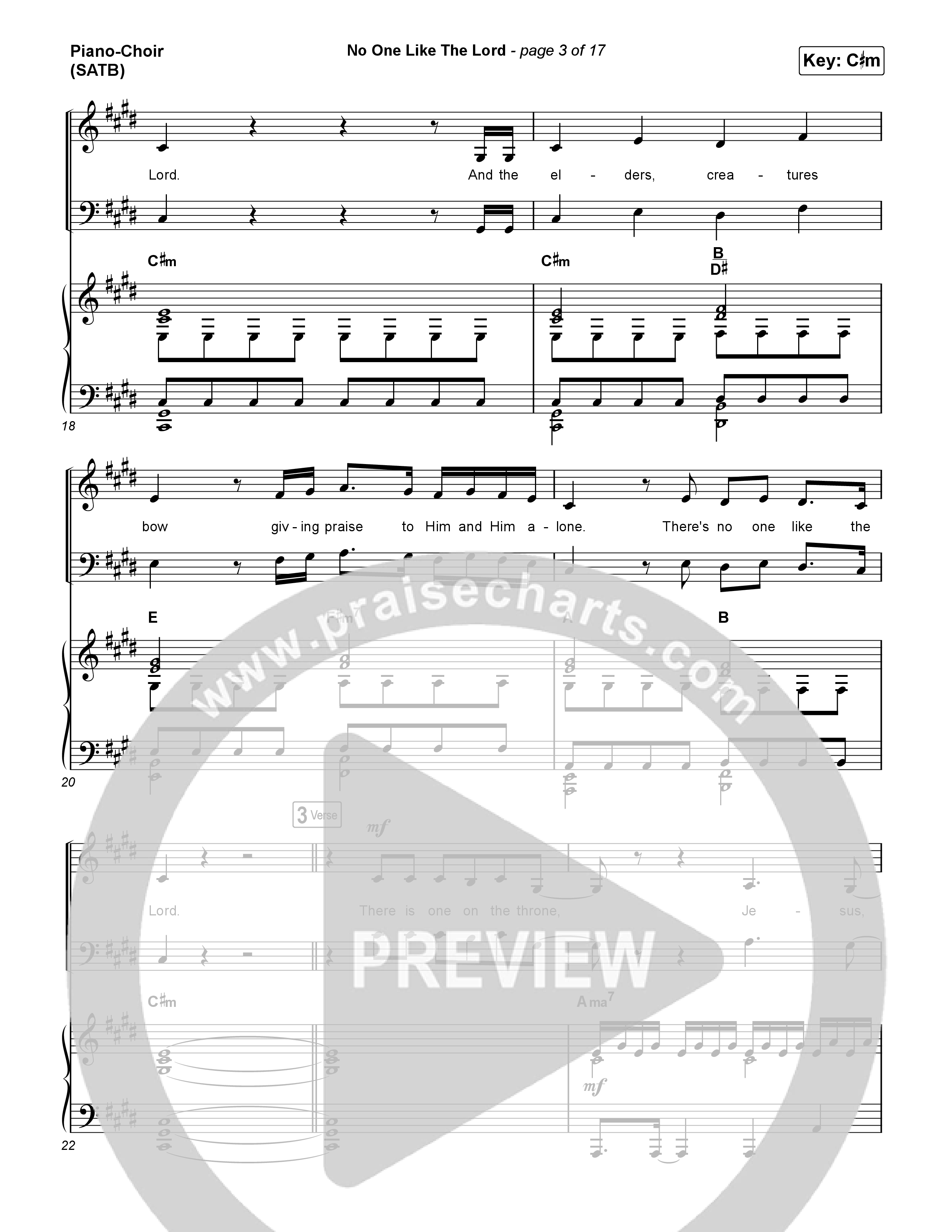 No One Like The Lord (Live) Piano/Vocal (SATB) (Bethel Music / Jenn Johnson)