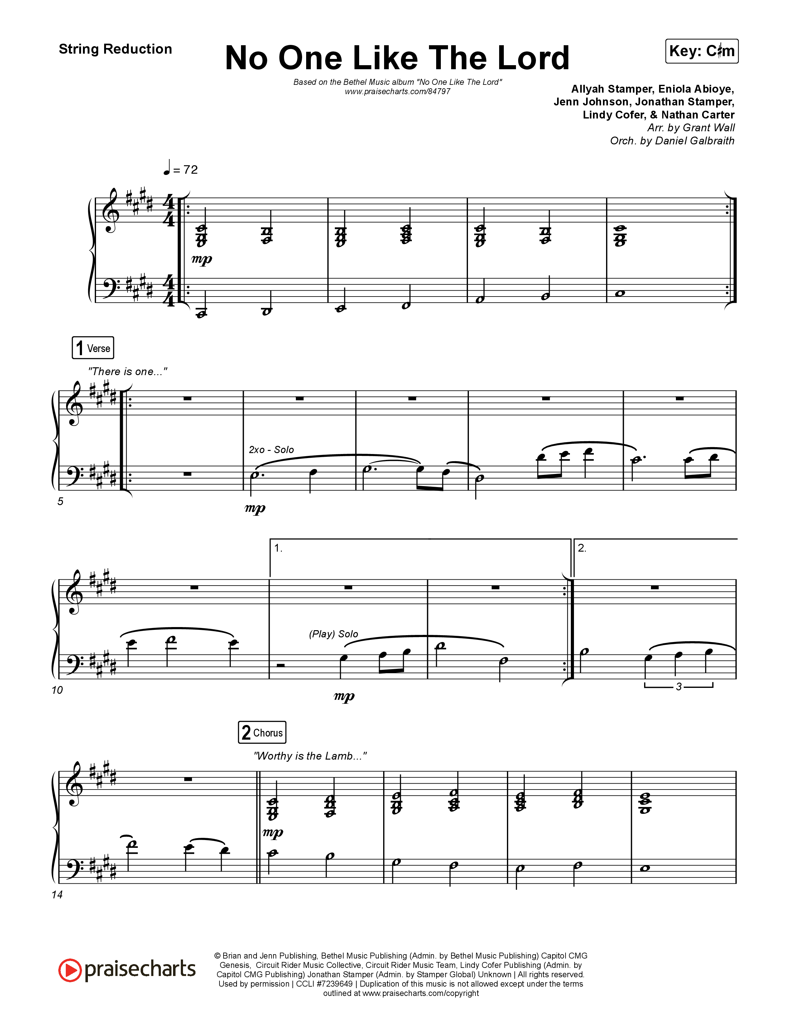 No One Like The Lord (Live) String Reduction (Bethel Music / Jenn Johnson)