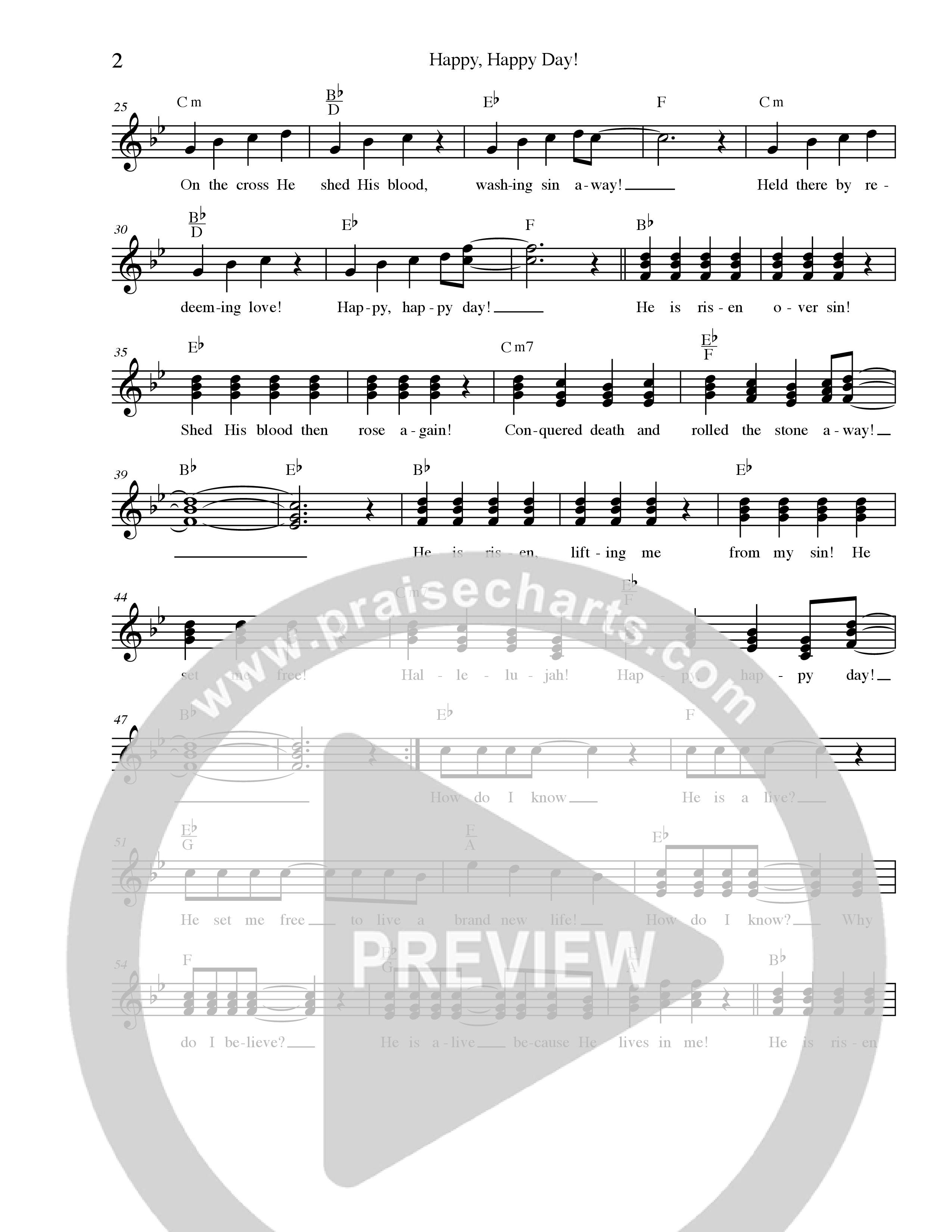 Happy Happy Day Lead Sheet Melody (Dennis Jernigan)