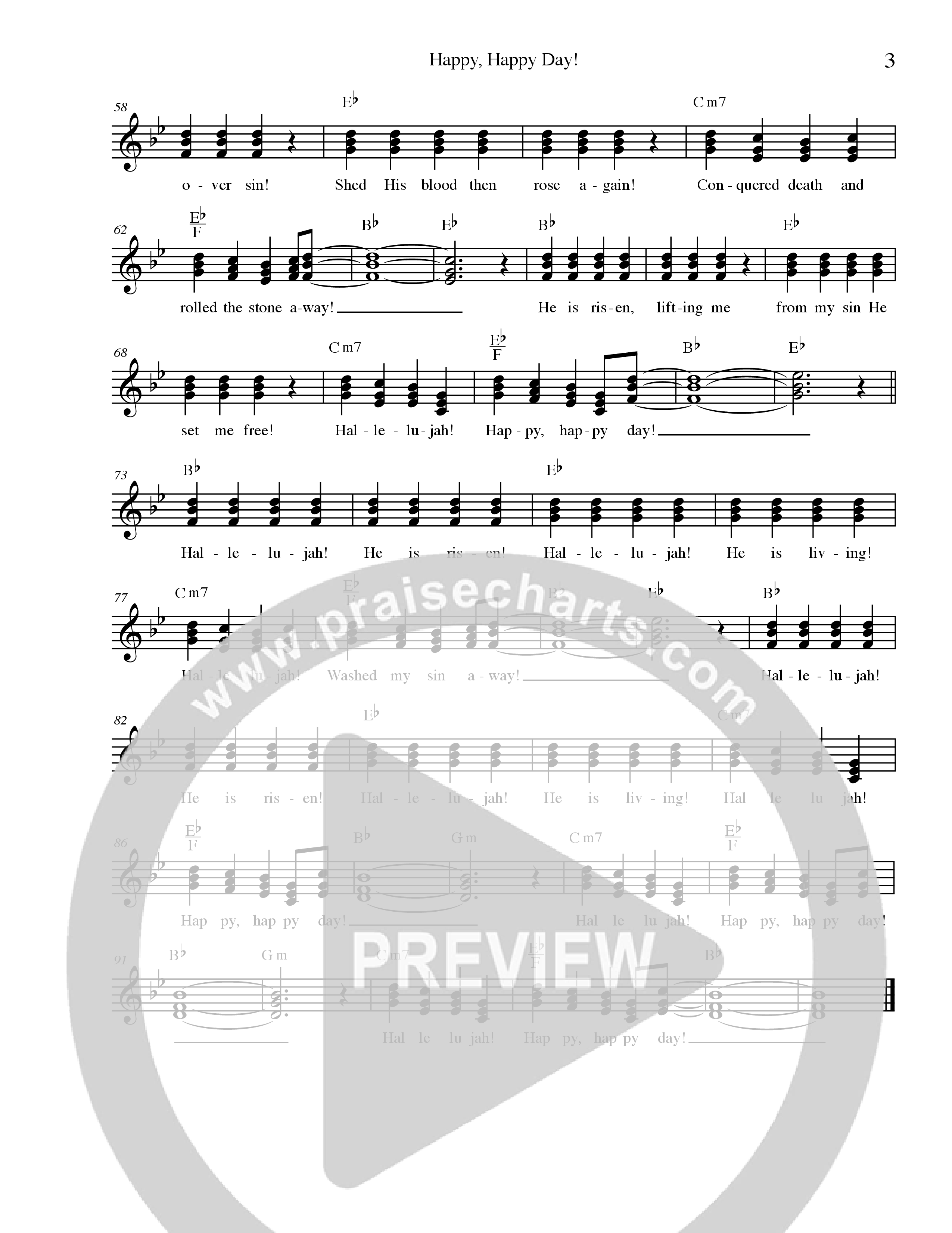 Happy Happy Day Lead Sheet Melody (Dennis Jernigan)