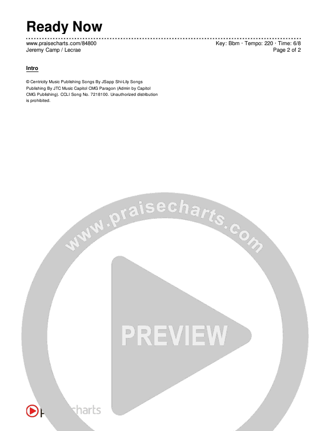 Ready Now Chords & Lyrics (Jeremy Camp / Lecrae)