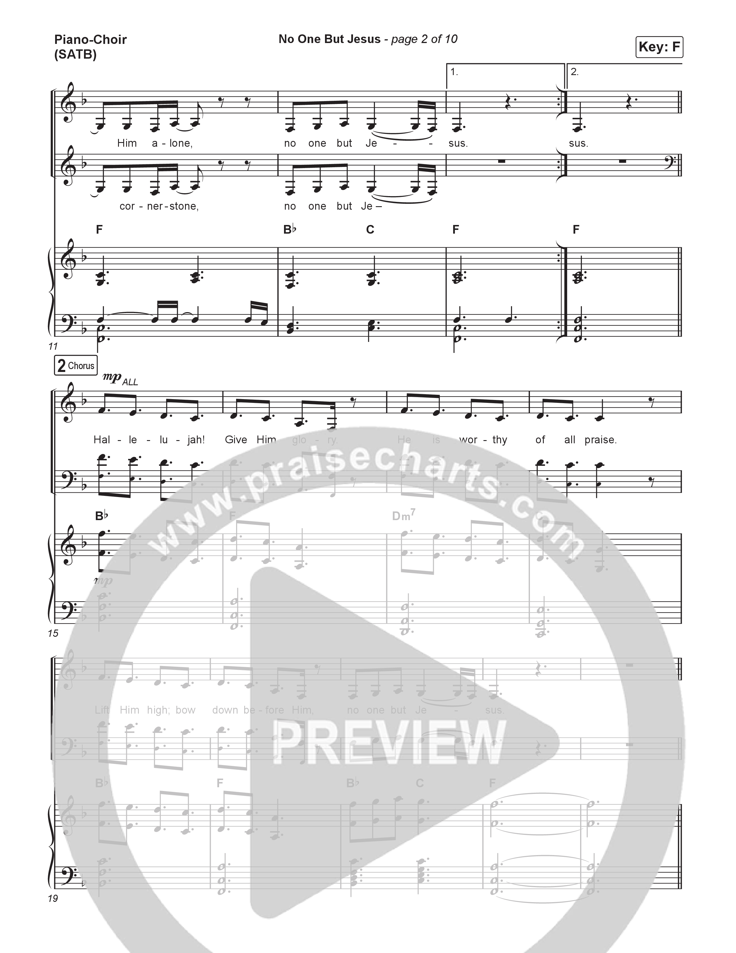 No One But Jesus (Live) Piano/Vocal (SATB) (Jesus Culture / Brett Lee Miller)