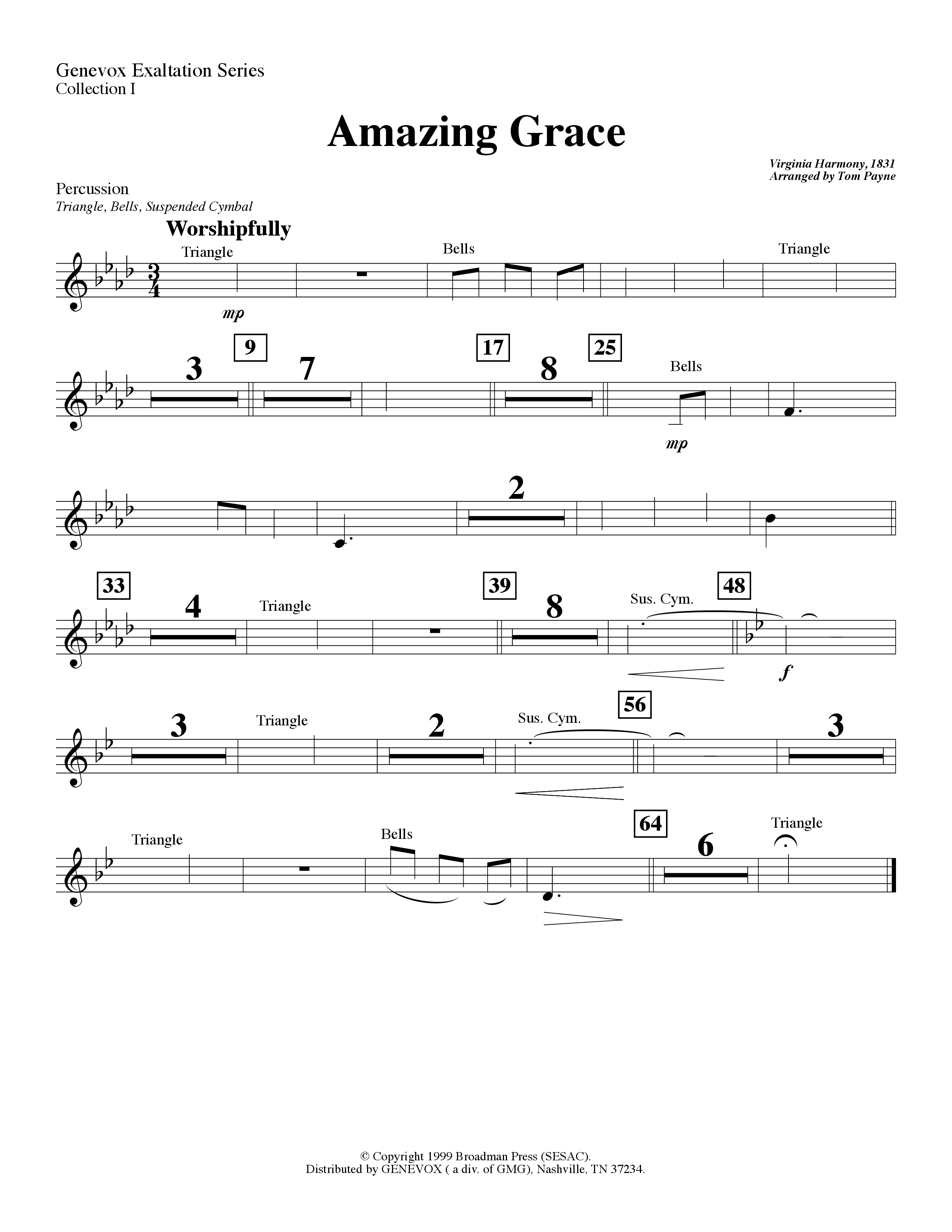 Amazing Grace (Instrumental) Percussion (Lifeway Worship / Arr. Tom Payne)