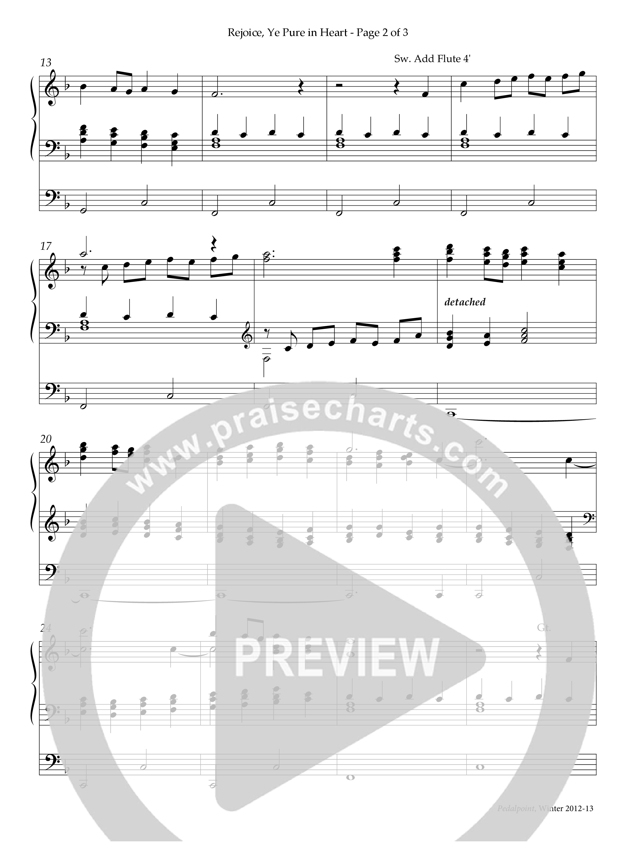 Rejoice Ye Pure In Heart (Instrumental) Organ (Lifeway Worship / Arr. Mary Ellen Kerrick)