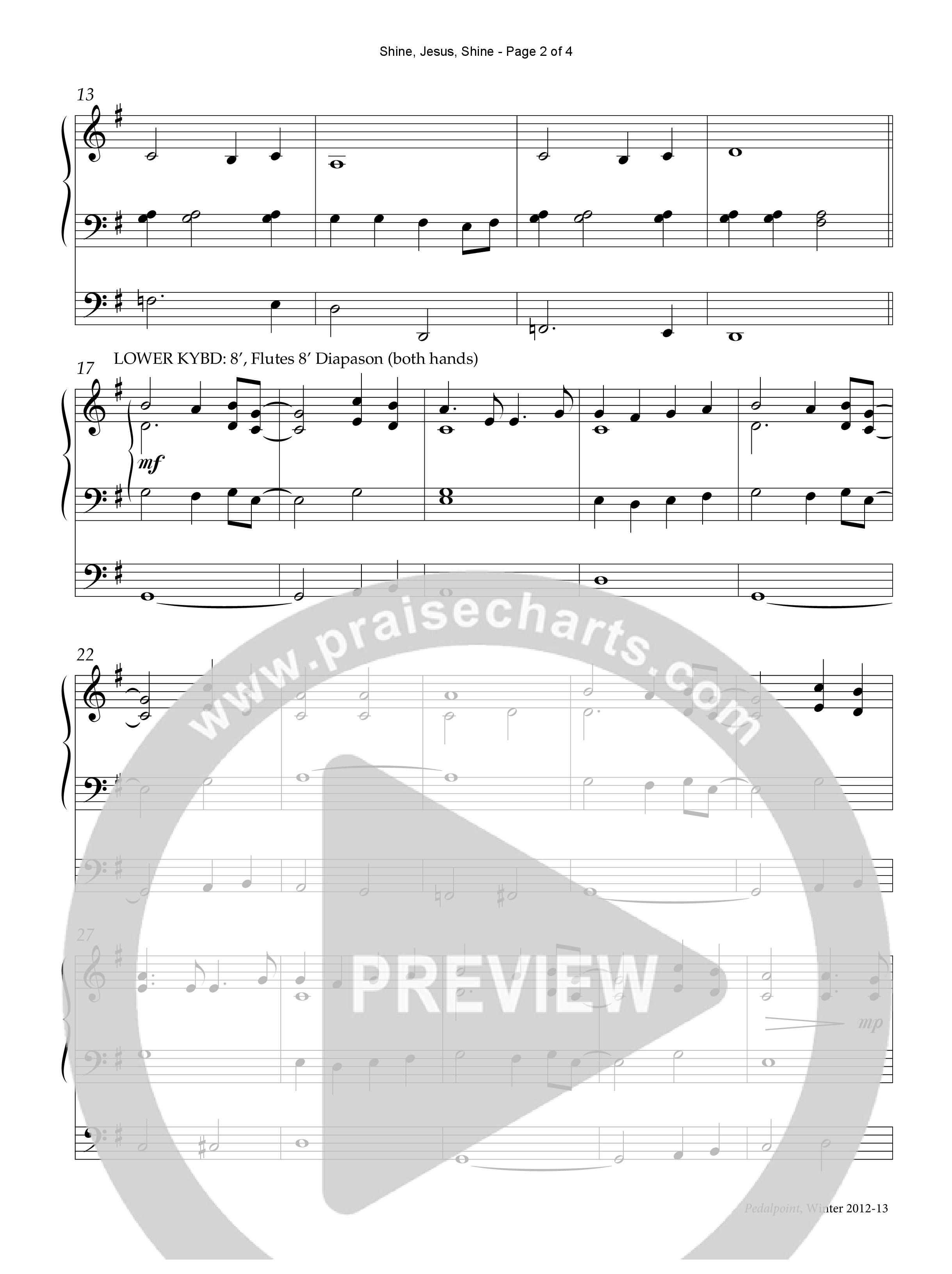 Shine Jesus Shine (Instrumental) Organ (Lifeway Worship / Arr. Sandy Wilkinson)