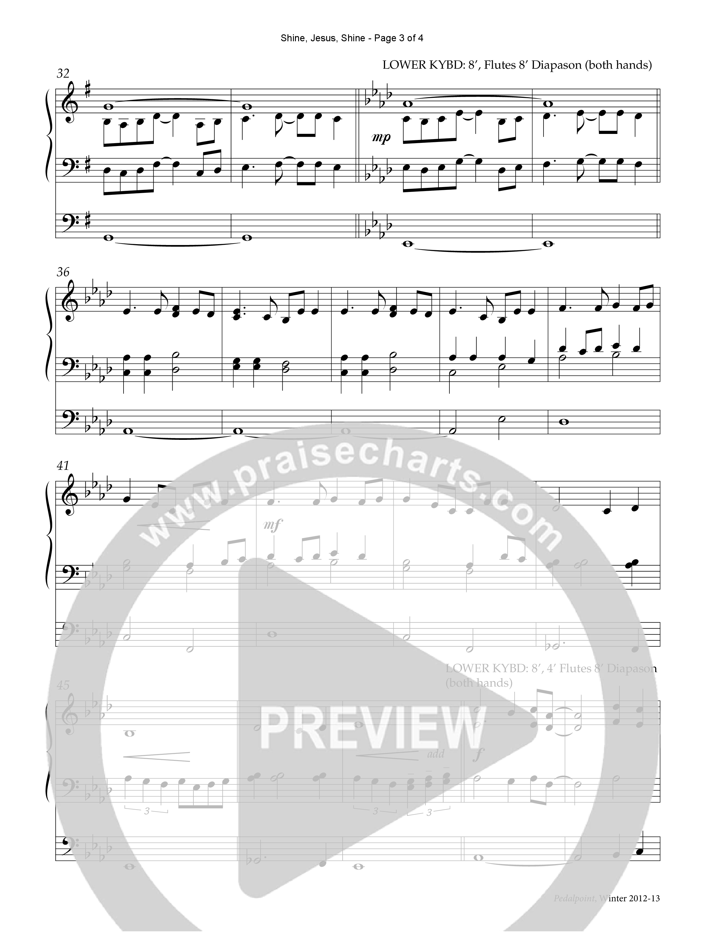 Shine Jesus Shine (Instrumental) Organ (Lifeway Worship / Arr. Sandy Wilkinson)