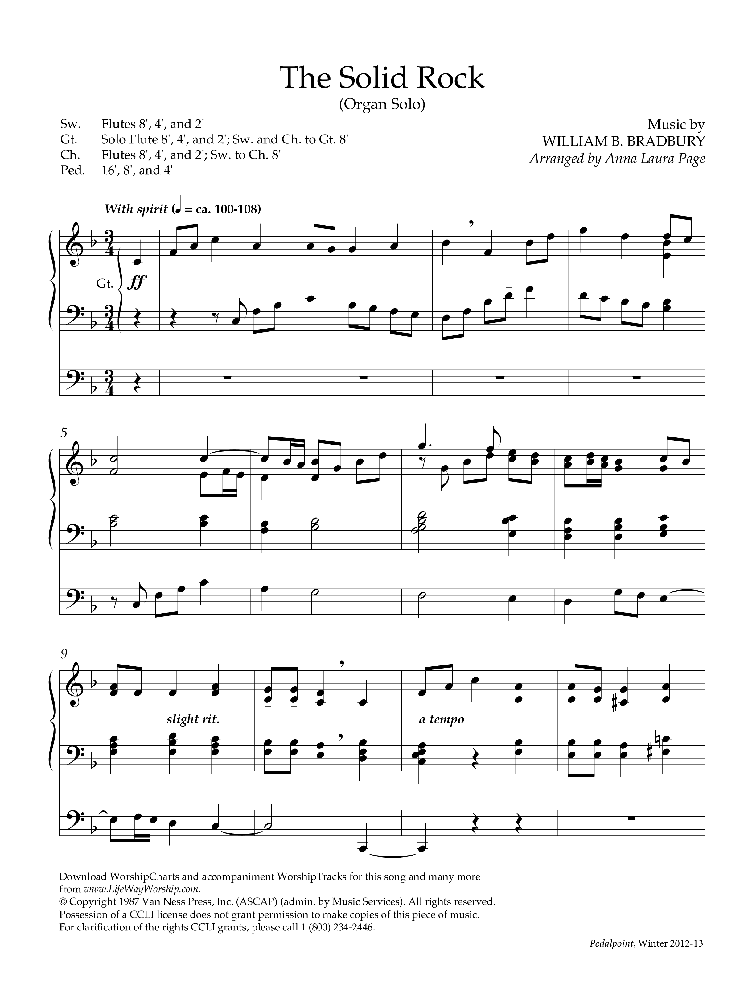 The Solid Rock (Instrumental) Organ (Lifeway Worship / Arr. Anna Laura Page)