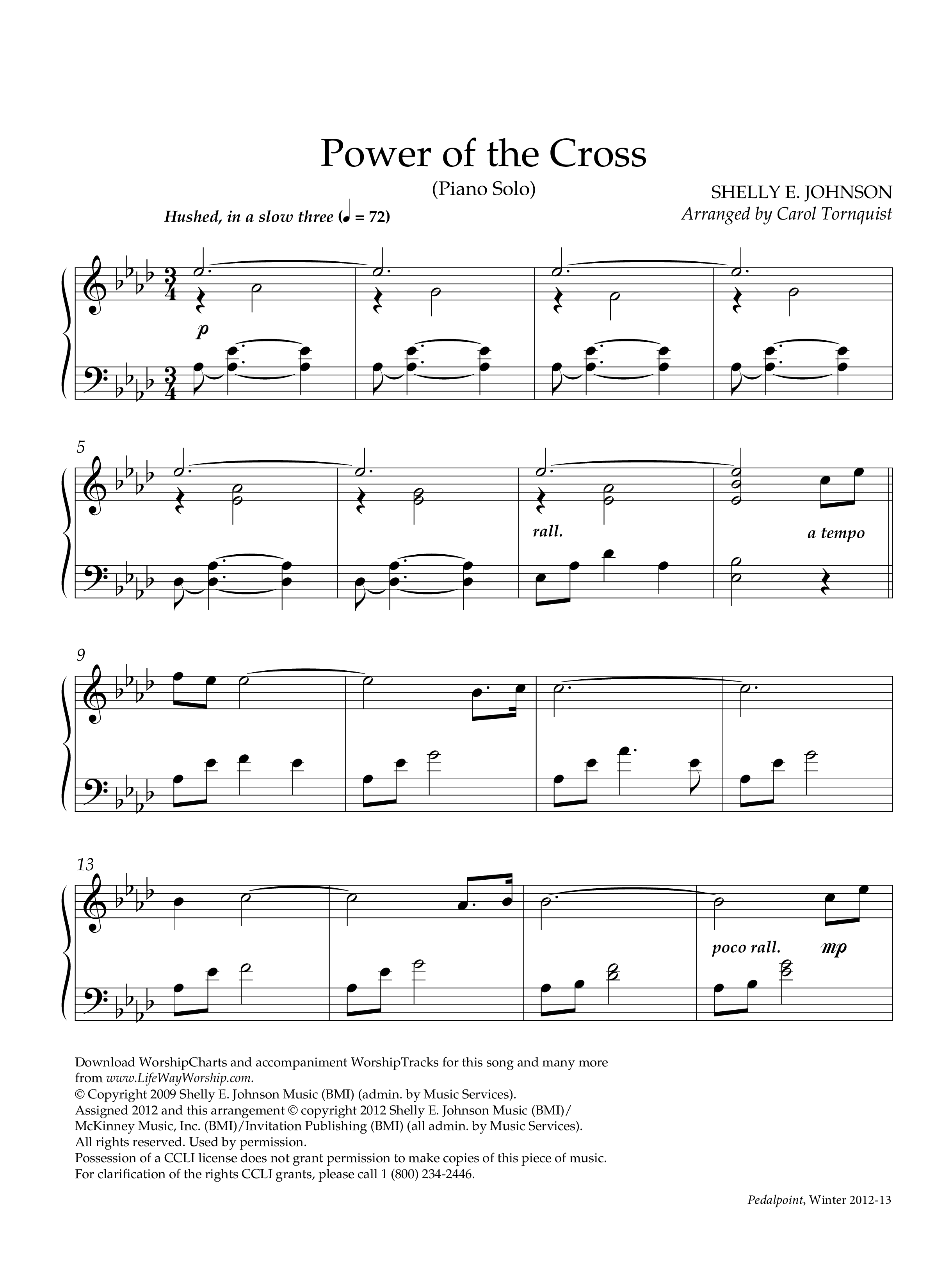 Power Of The Cross (Instrumental) Piano Solo (Lifeway Worship / Arr. Carol Tornquist)