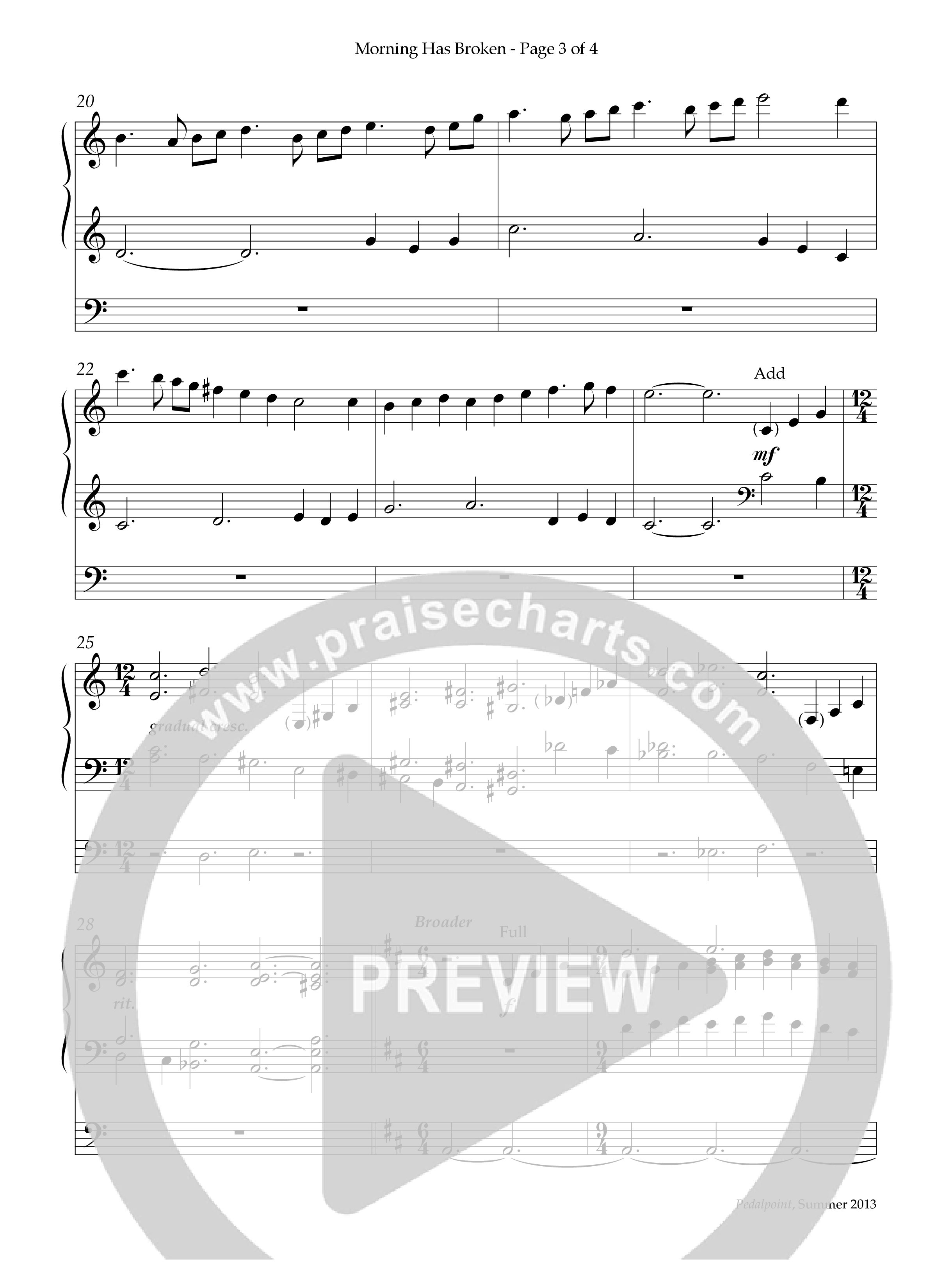 Morning Has Broken (Instrumental) Organ (Lifeway Worship / Arr. Anne A. Davis)