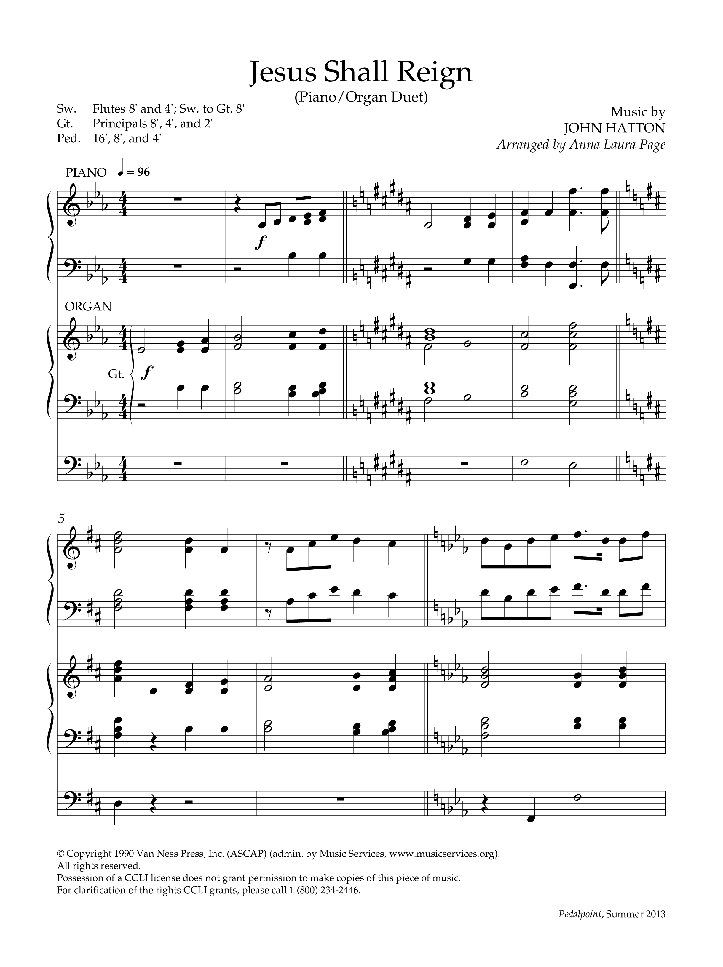 Jesus Shall Reign (Instrumental) Piano-Organ (Lifeway Worship / Arr. Anna Laura Page)