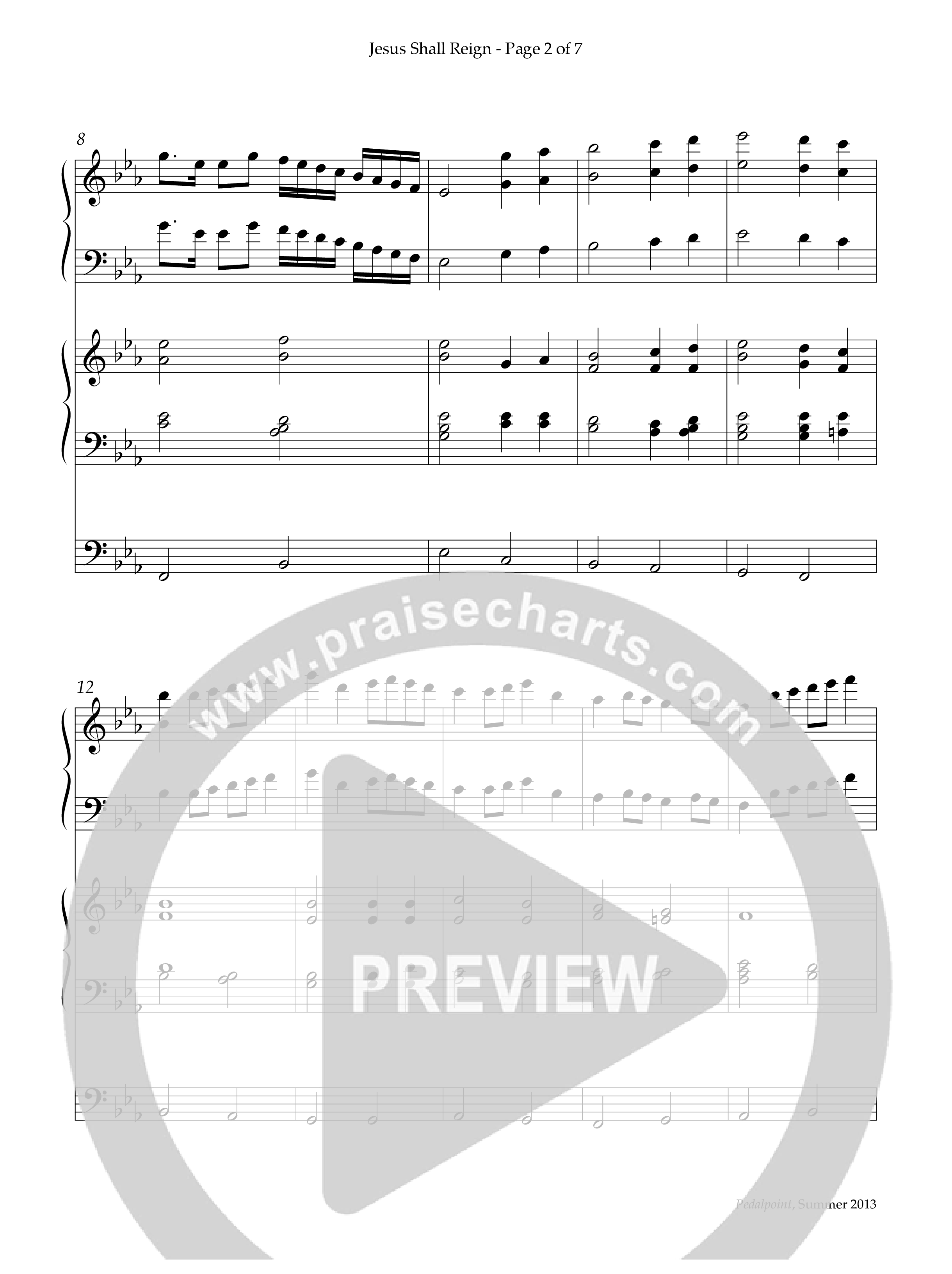 Jesus Shall Reign (Instrumental) Piano-Organ (Lifeway Worship / Arr. Anna Laura Page)