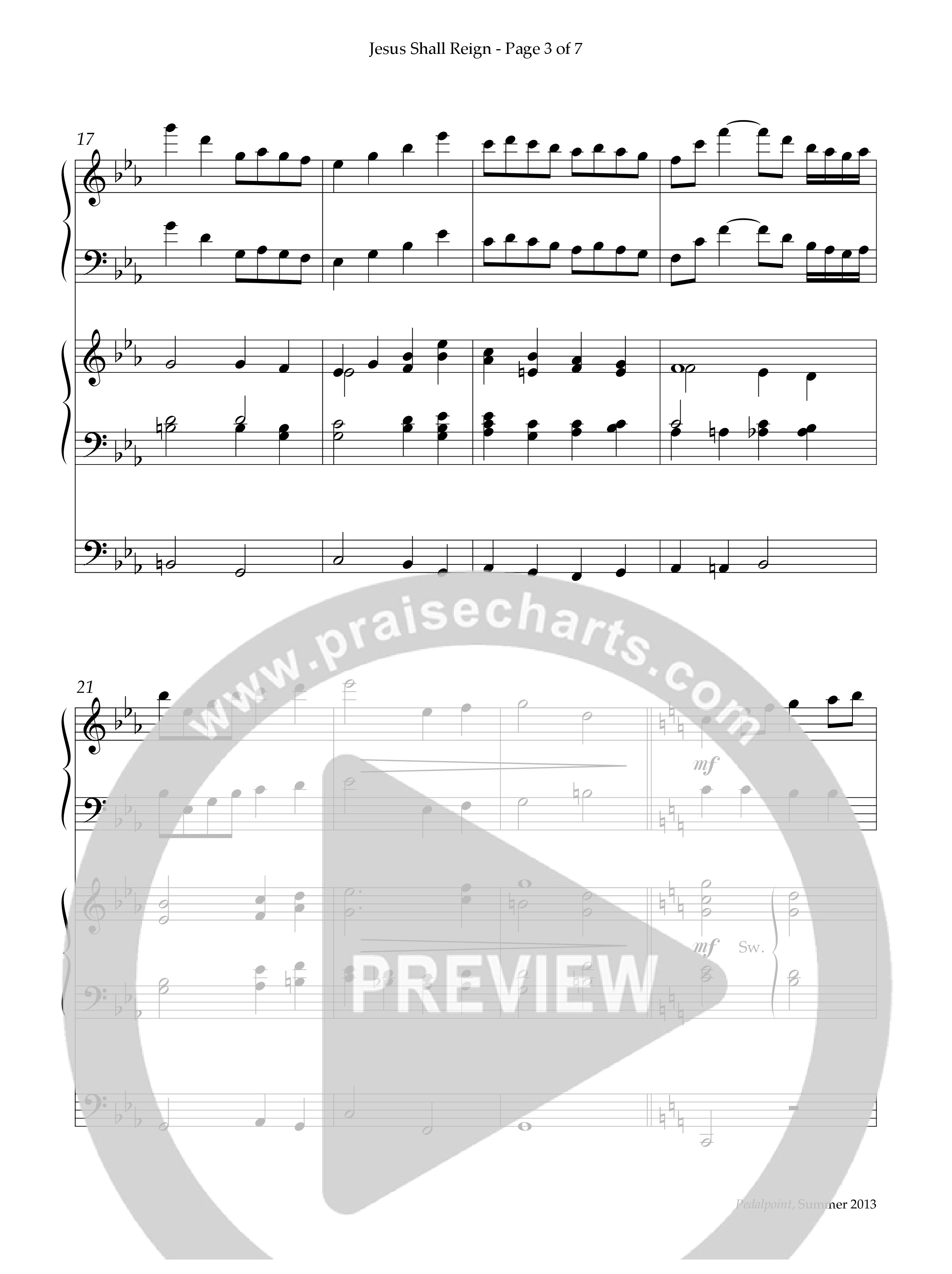 Jesus Shall Reign (Instrumental) Piano-Organ (Lifeway Worship / Arr. Anna Laura Page)