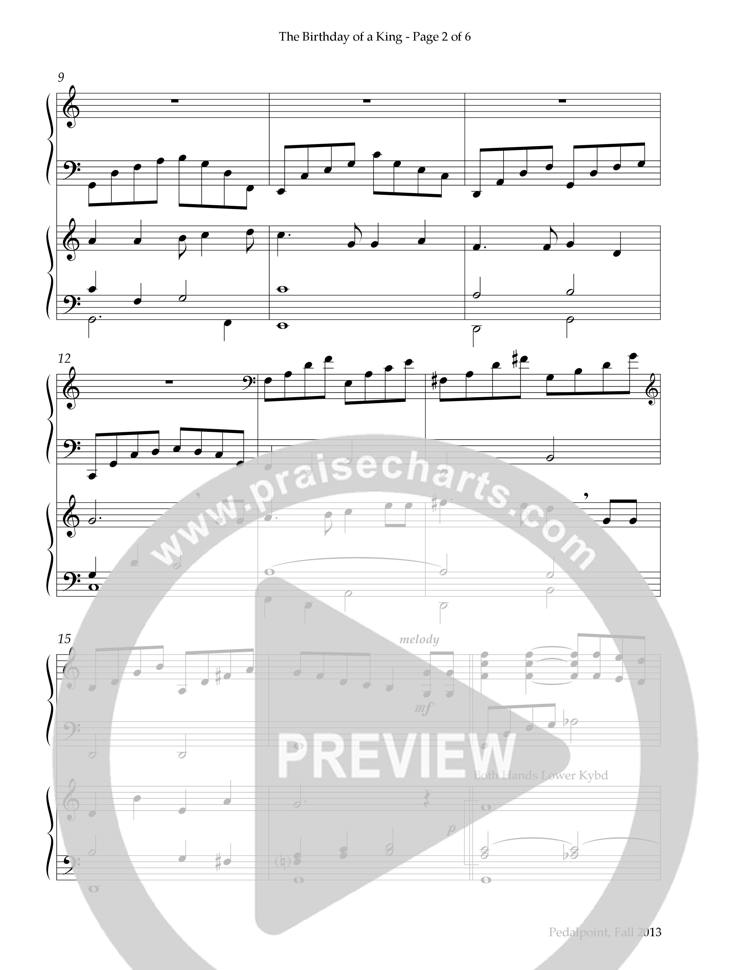 The Birthday Of A King (Instrumental) Piano-Organ (Lifeway Worship / Arr. Sandy Wilkinson)