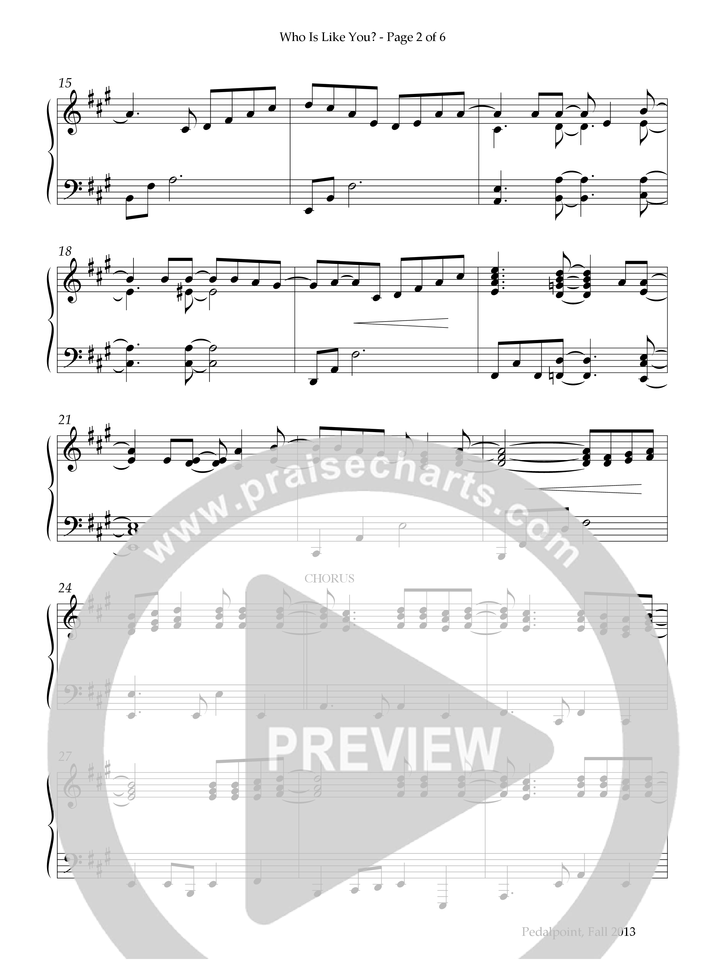 Who Is Like You (Instrumental) Piano Solo (Lifeway Worship / Arr. Ken Barker)