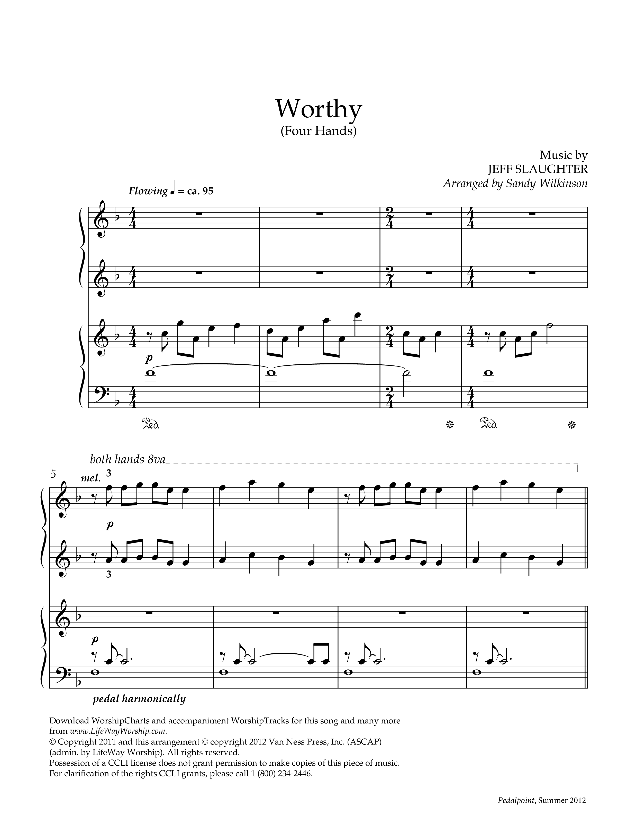 Worthy (Instrumental) Piano Solo (Lifeway Worship / Arr. Sandy Wilkinson)