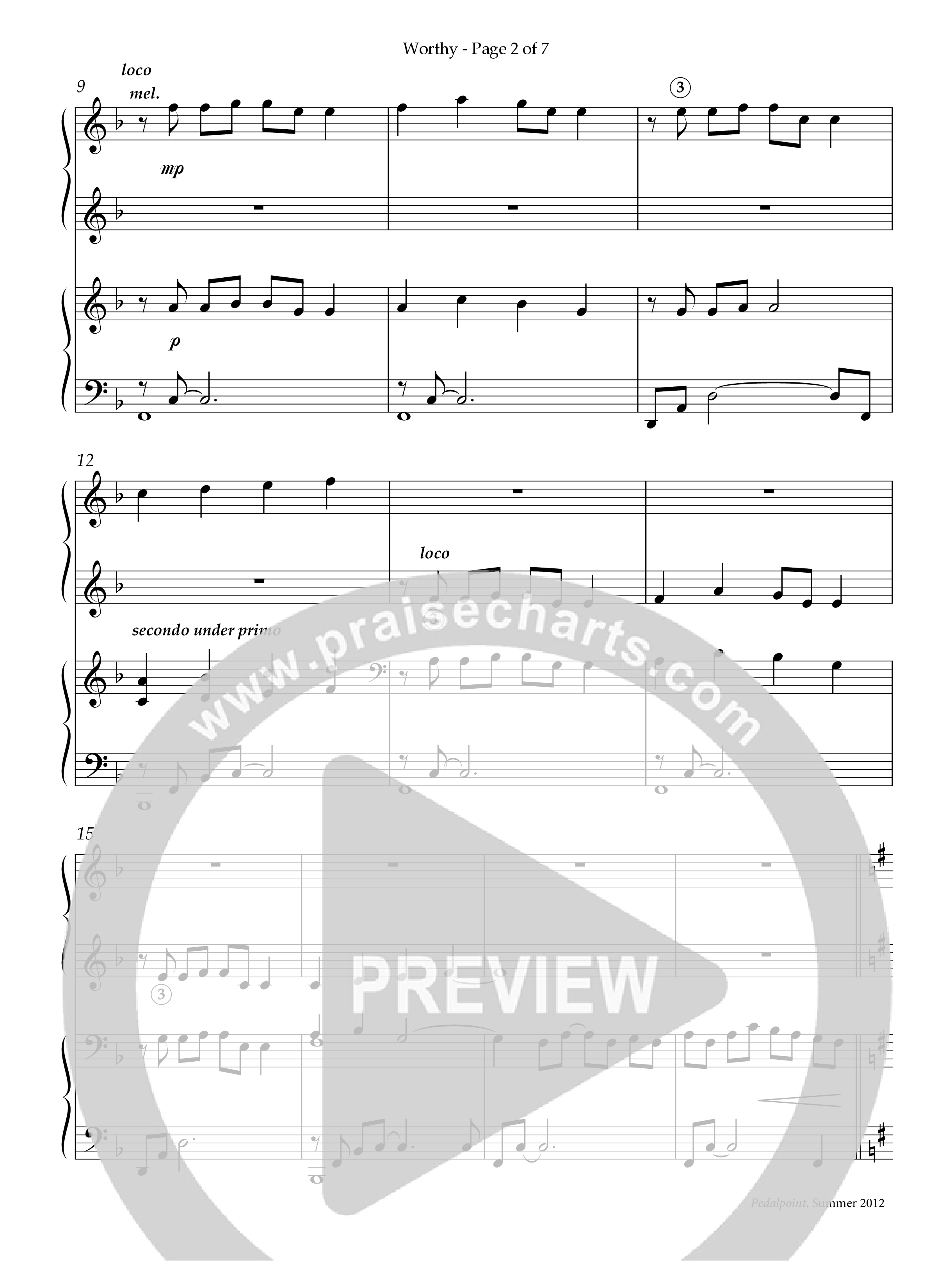 Worthy (Instrumental) Piano Solo (Lifeway Worship / Arr. Sandy Wilkinson)