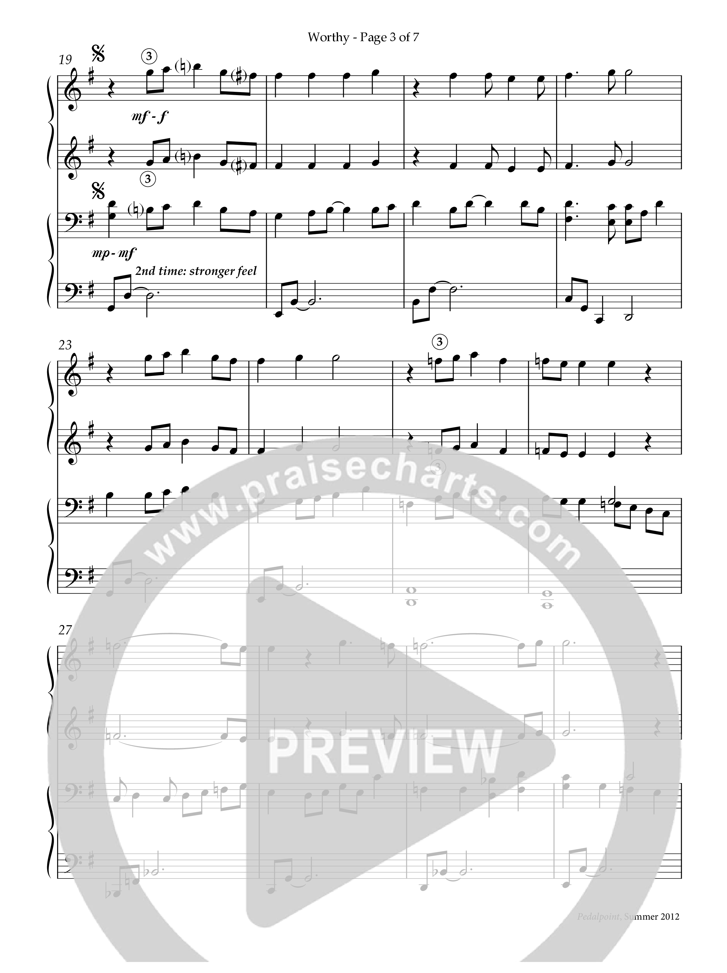Worthy (Instrumental) Piano Solo (Lifeway Worship / Arr. Sandy Wilkinson)