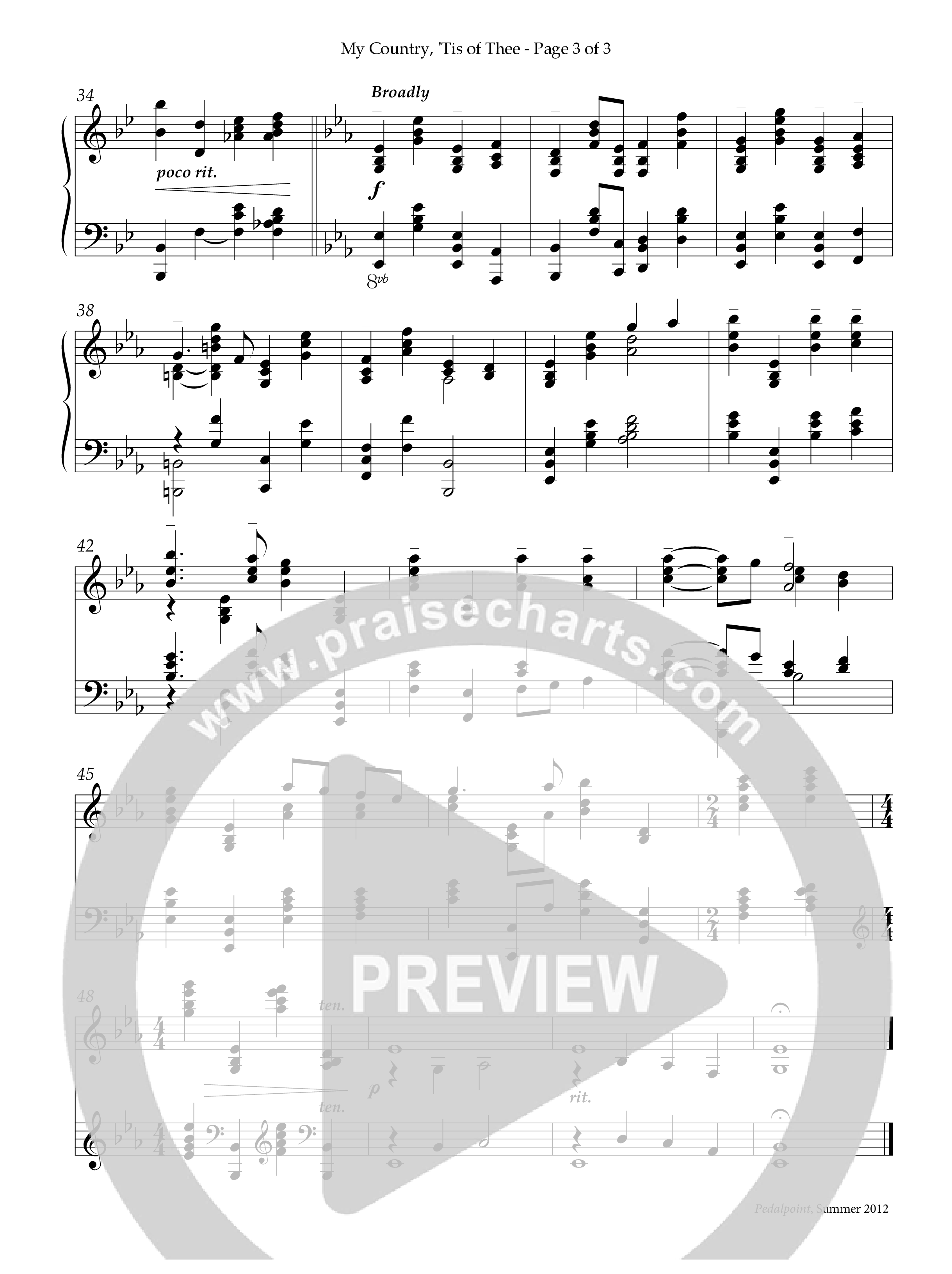 My Country Tis Of Thee (Instrumental) Piano Solo (Lifeway Worship / Arr. Suzanne Heifner Adams)