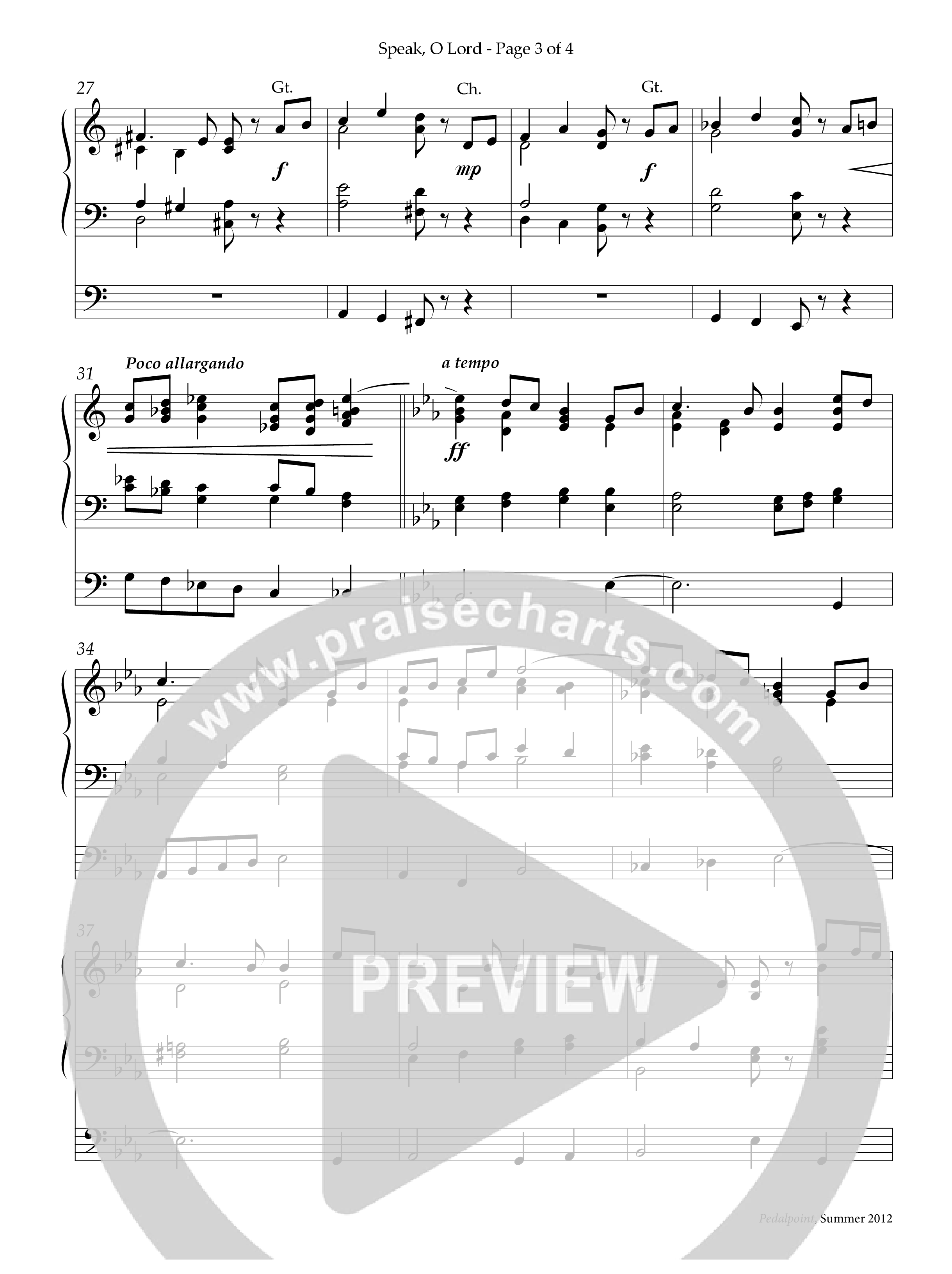 Speak O Lord (Instrumental) Organ (Lifeway Worship / Arr. Jerry Aultman)