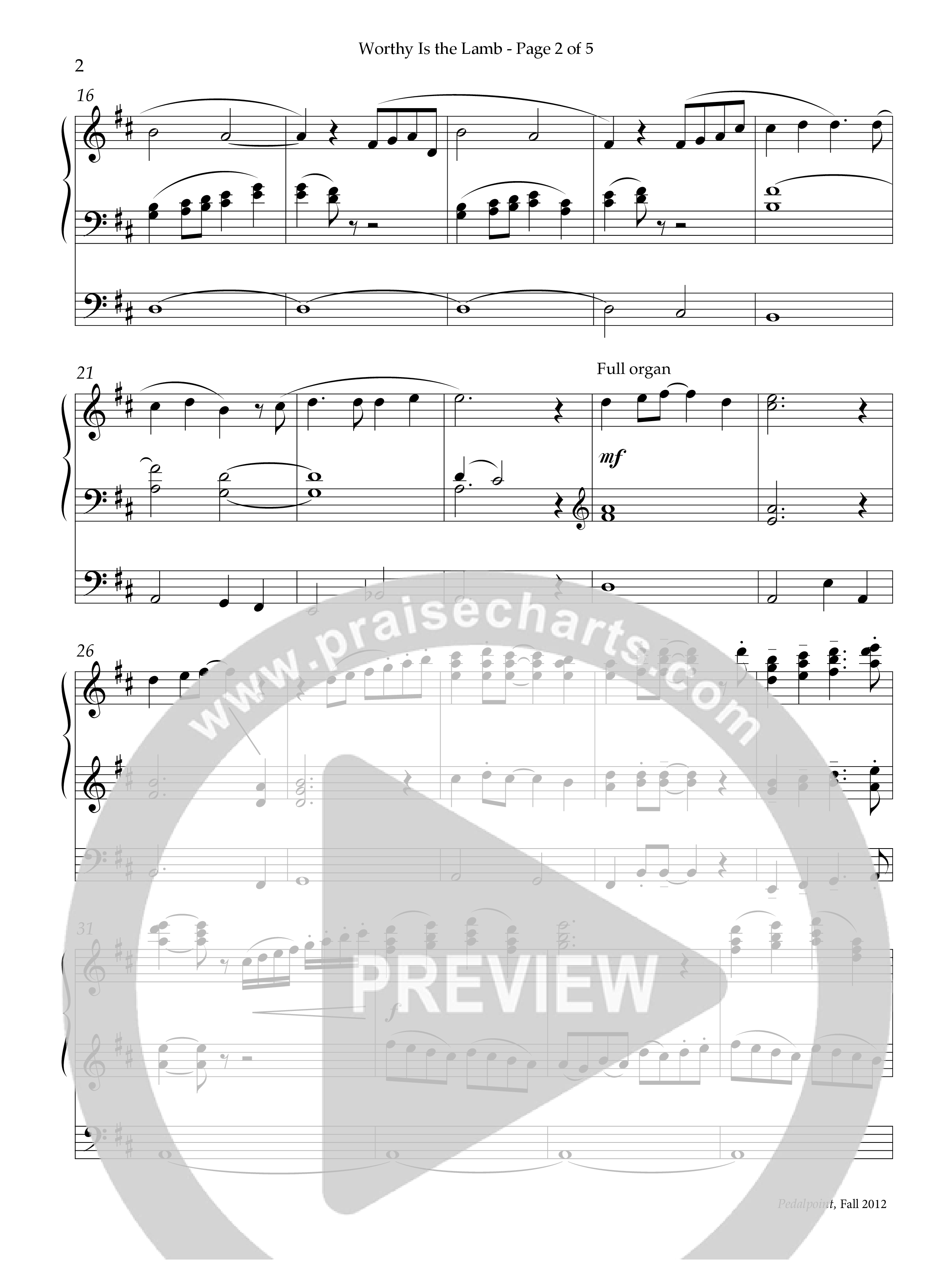 Worthy Is The Lamb (Instrumental) Organ (Lifeway Worship / Arr. Phillip Keveren)