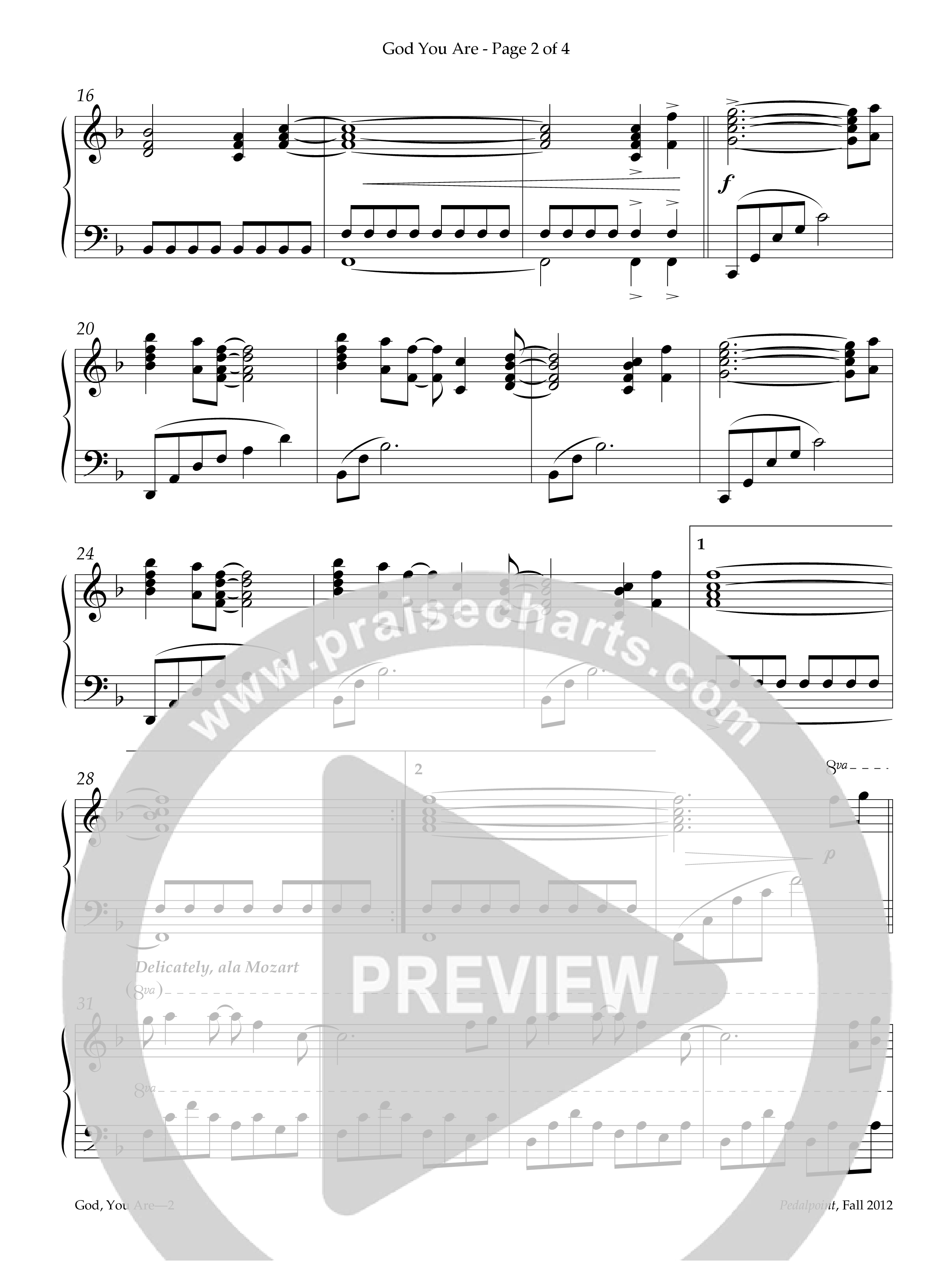 God You Are (Instrumental) Piano Solo (Lifeway Worship / Arr. Dick Tunney)