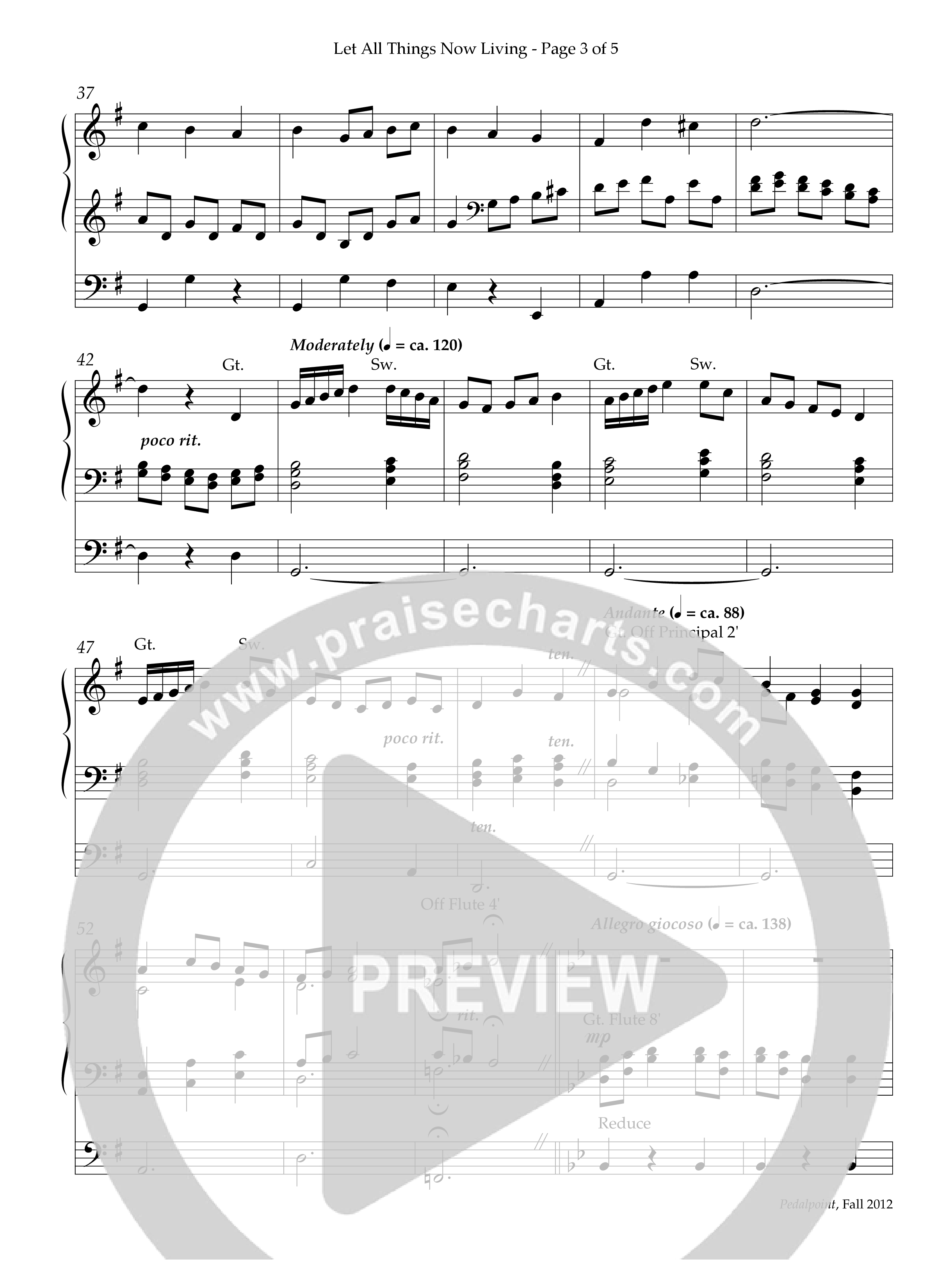 Let All Things Now Living (Instrumental) Organ (Lifeway Worship / Arr. David Lowe)