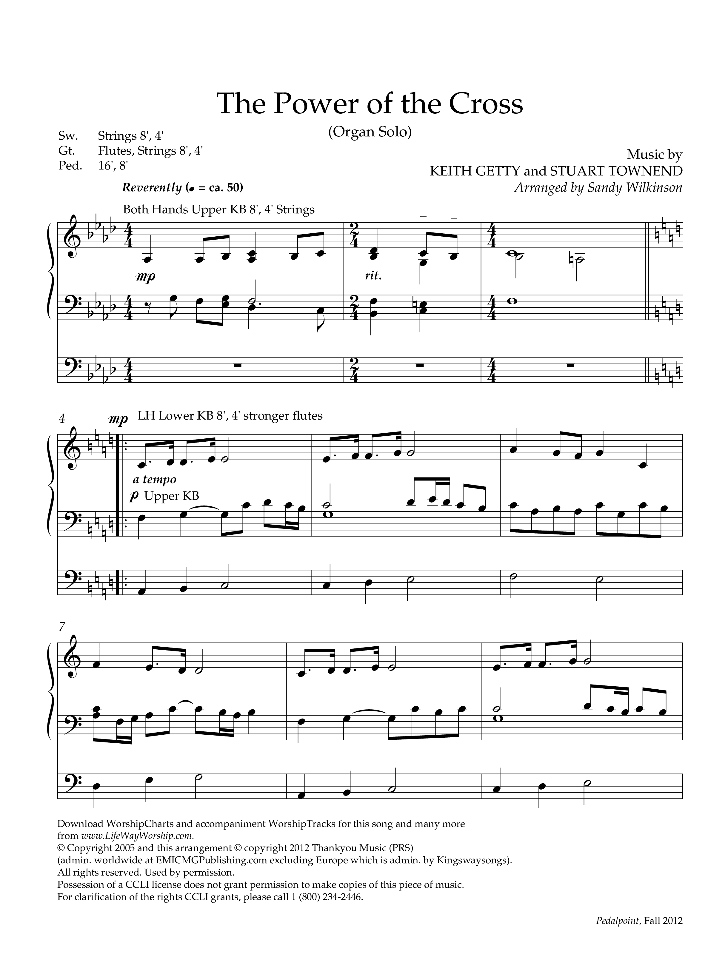 The Power Of The Cross (Instrumental) Organ (Lifeway Worship / Arr. Sandy Wilkinson)