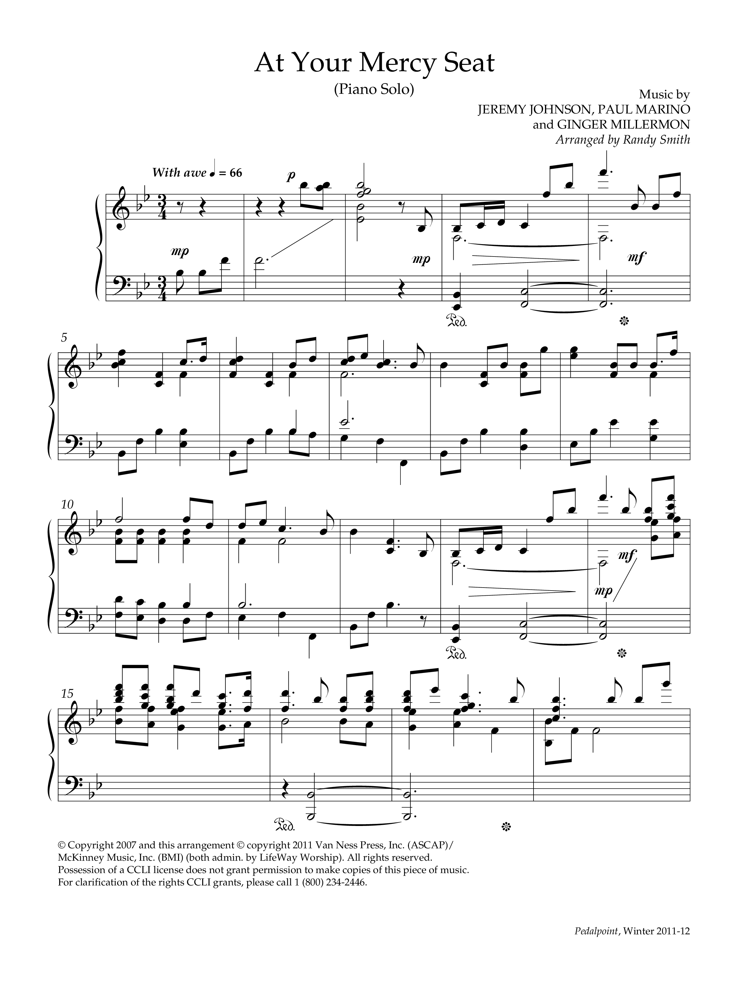 At Your Mercy Seat (Instrumental) Piano Solo (Lifeway Worship / Arr. Randy Smith)