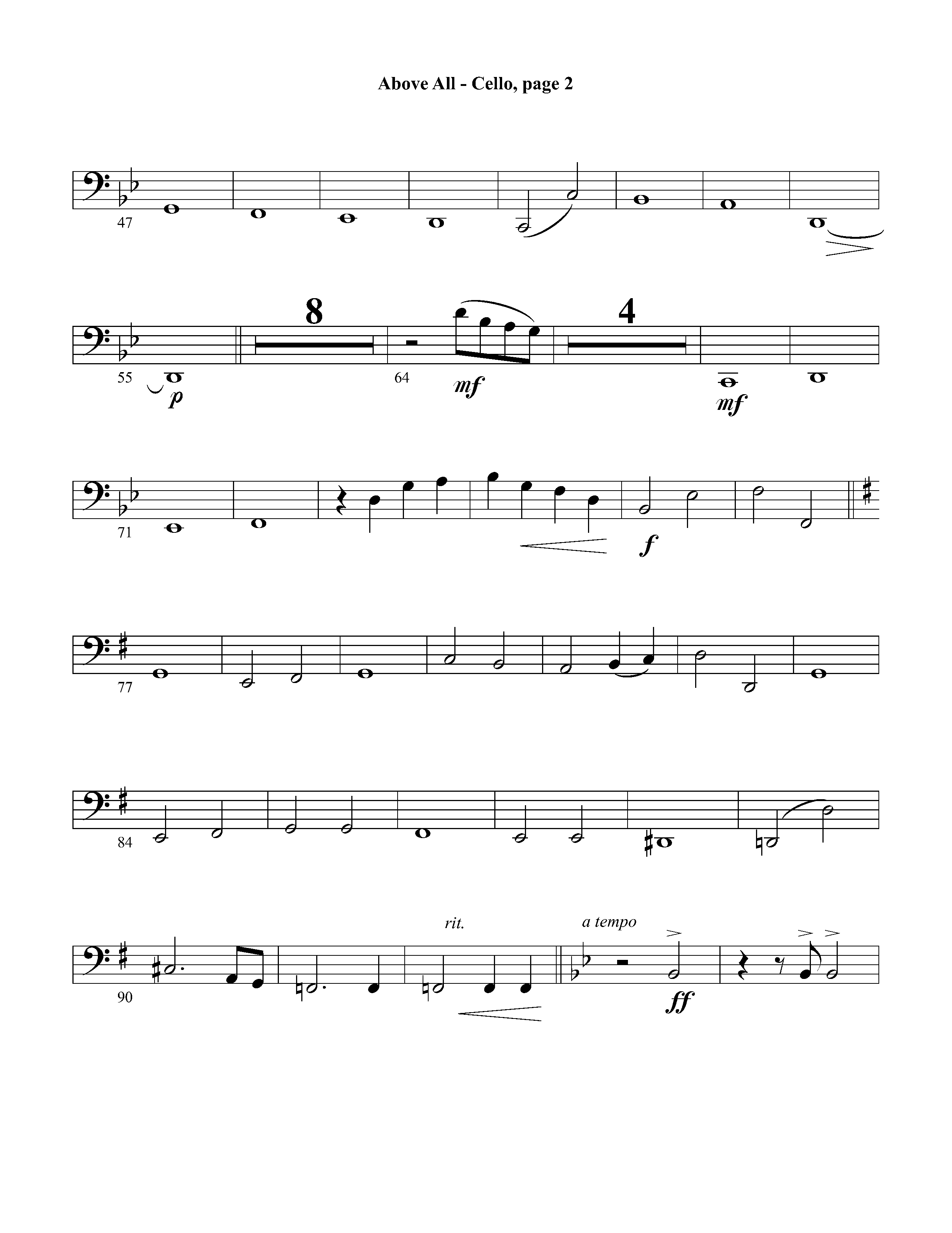 Above All (Instrumental) Cello (Lifeway Worship / Arr. David Winkler)