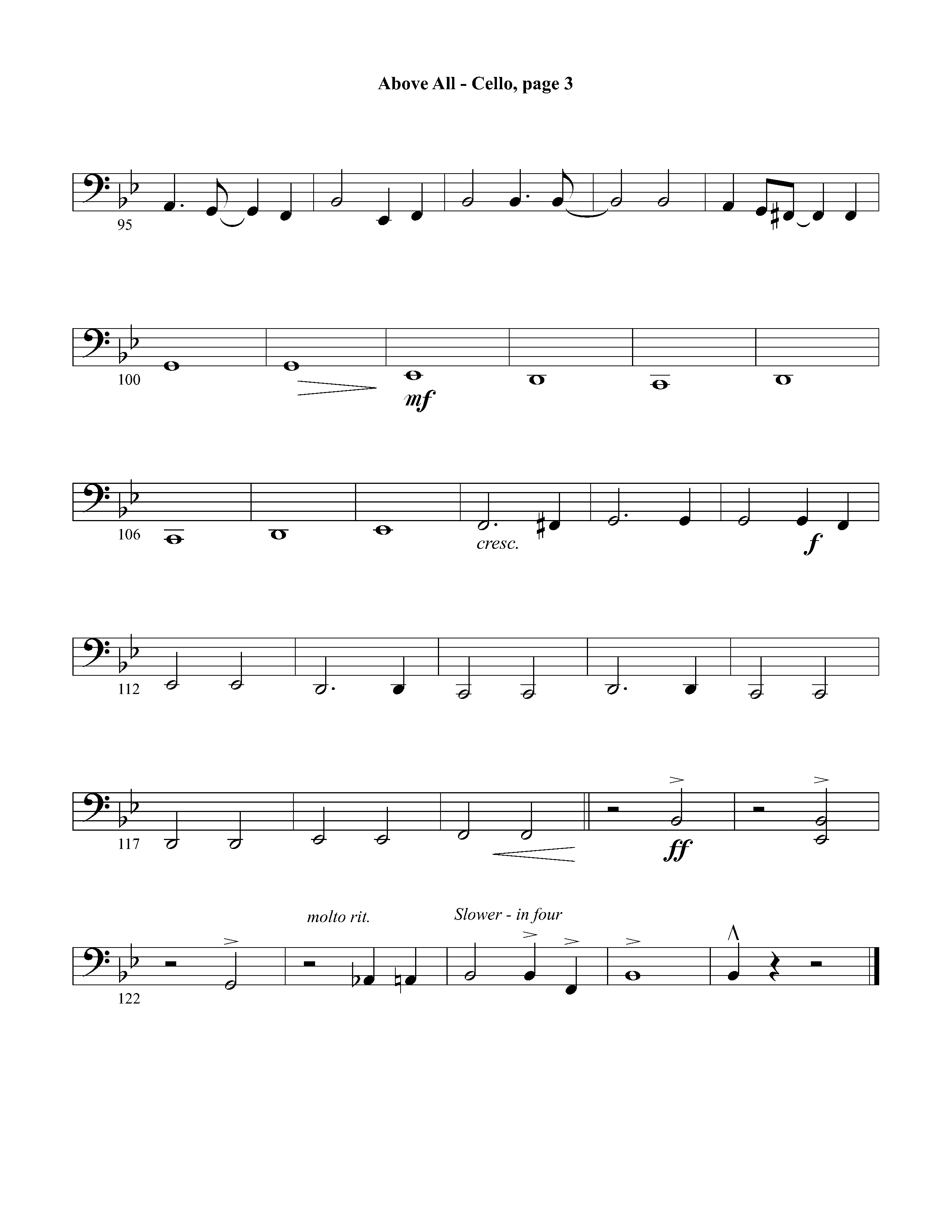 Above All (Instrumental) Cello (Lifeway Worship / Arr. David Winkler)