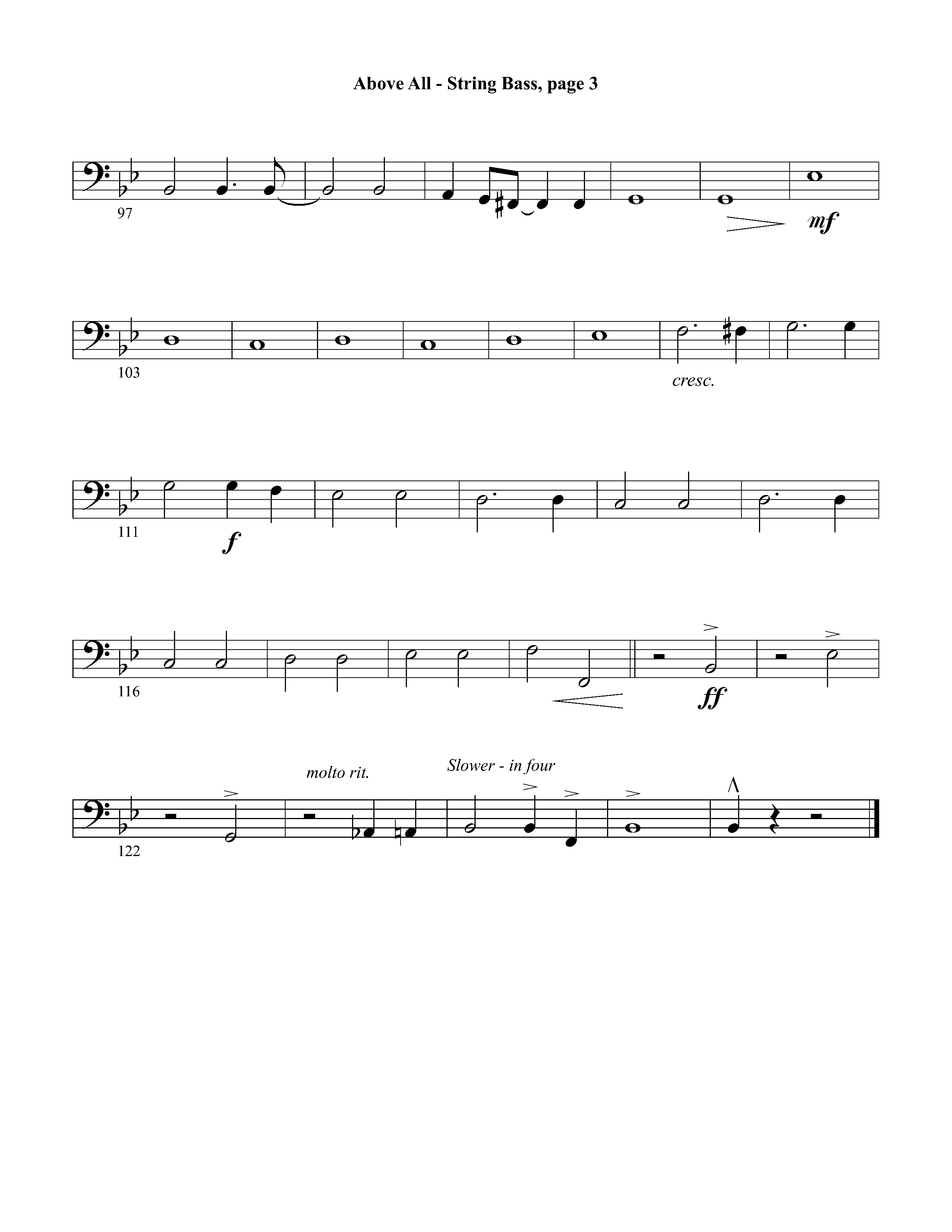 Above All (Instrumental) Double Bass (Lifeway Worship / Arr. David Winkler)